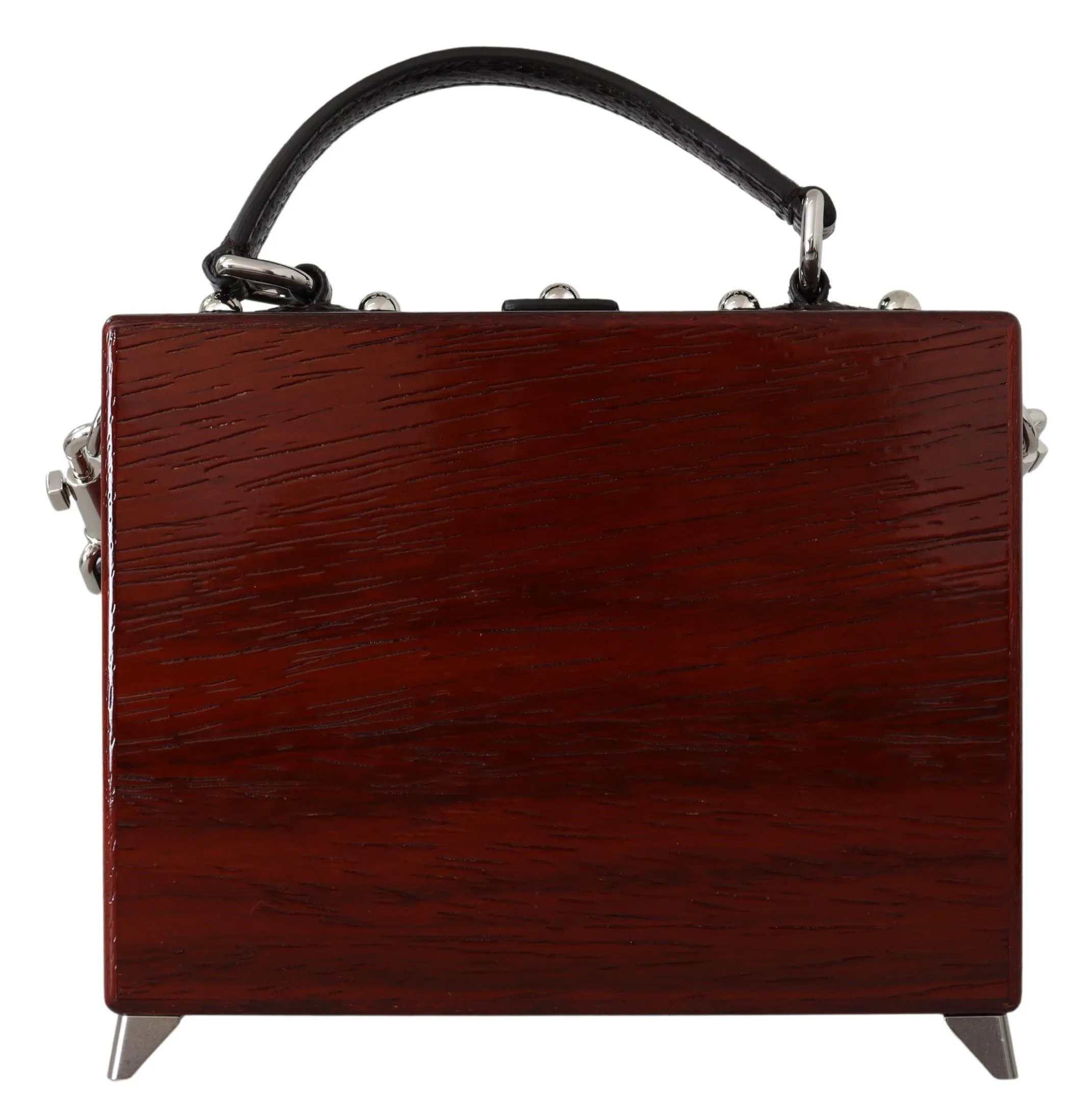 Dolce & Gabbana Women's Chic Brass Television Bag Purse with Padlock