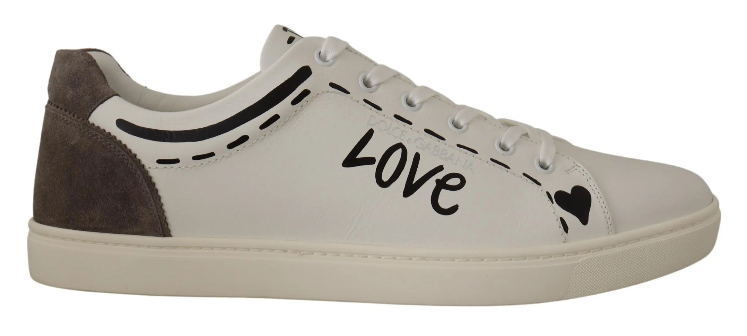 Dolce & Gabbana Men's Sophisticated White Casual Sneakers with Gray Details
