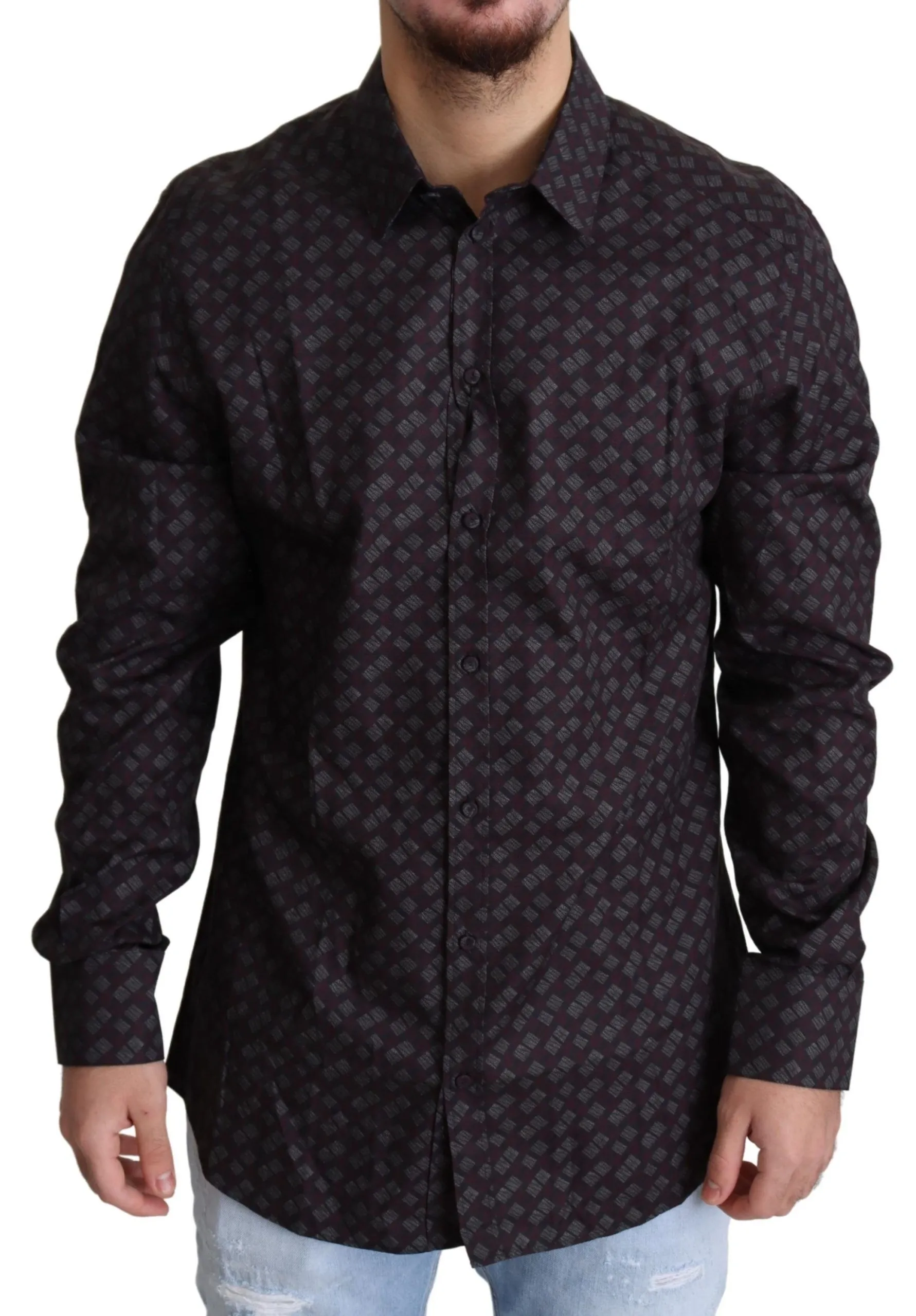 Dolce & Gabbana Men's Elegant Multicolor Cotton Dress Shirt