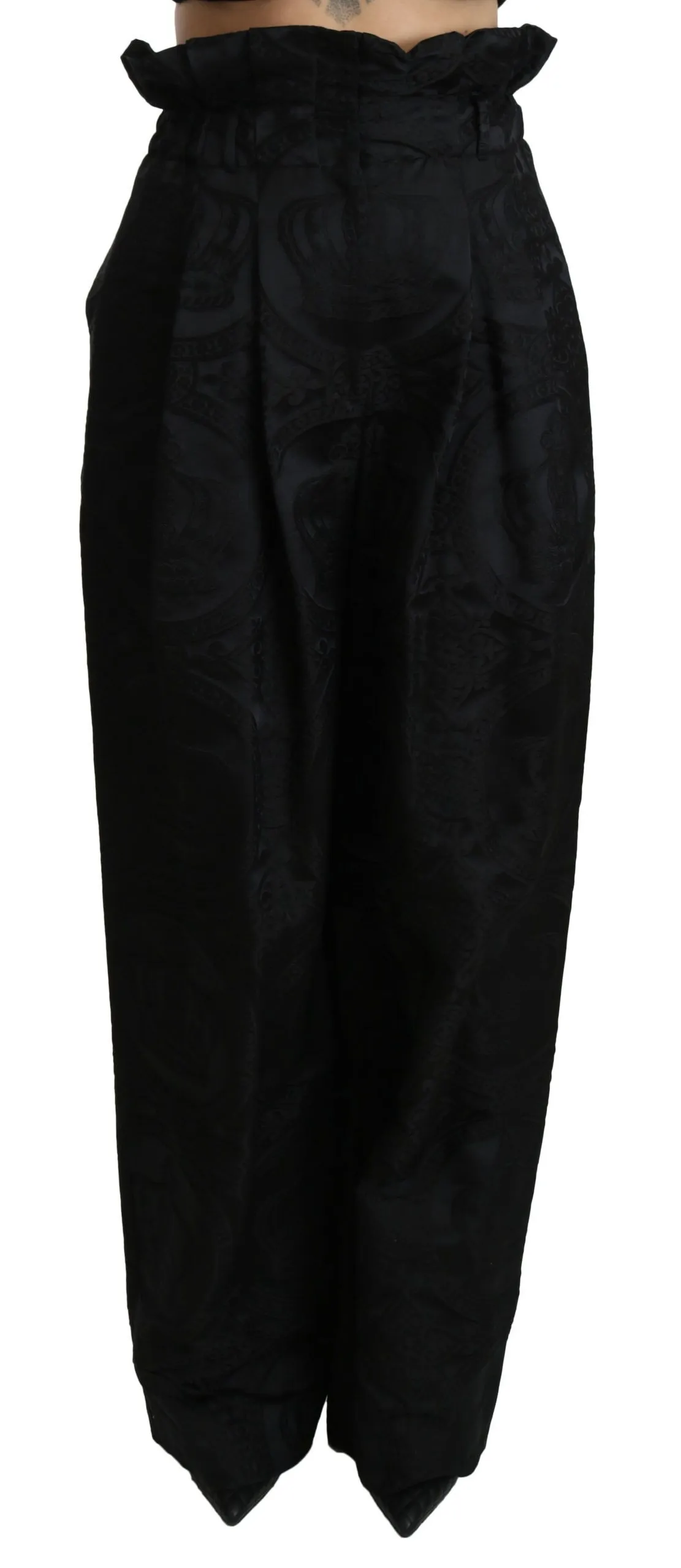 Dolce & Gabbana Women's Elegant High Waist Wide Leg Pants