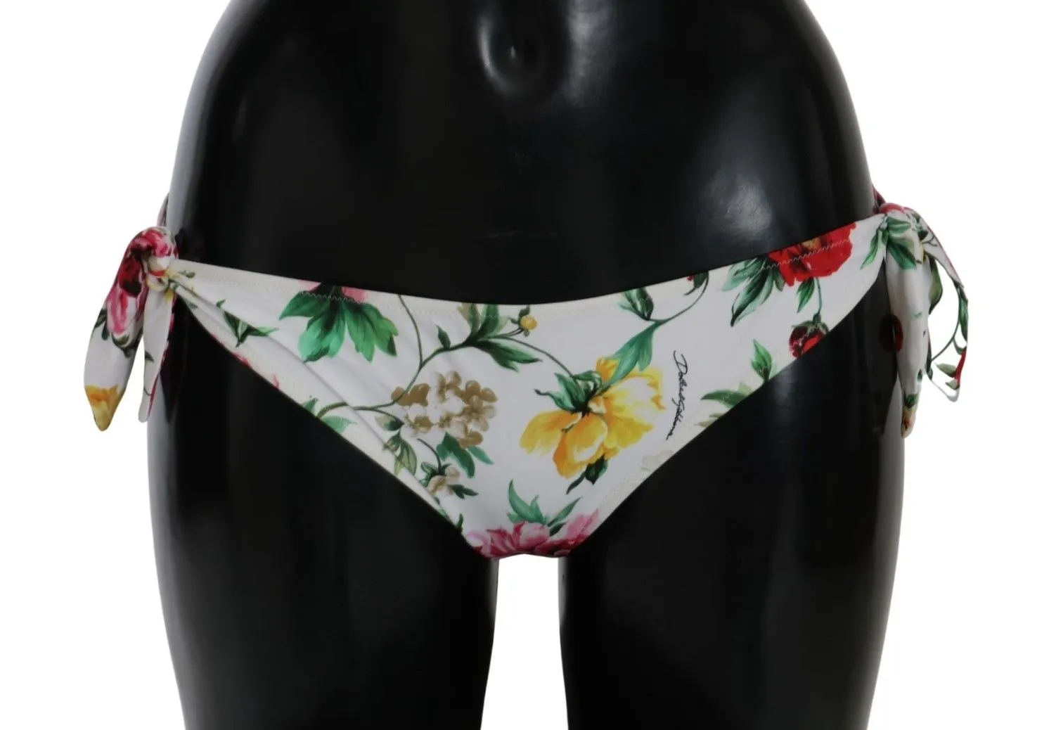 Dolce & Gabbana Women's Elegant White Floral Bikini Bottom
