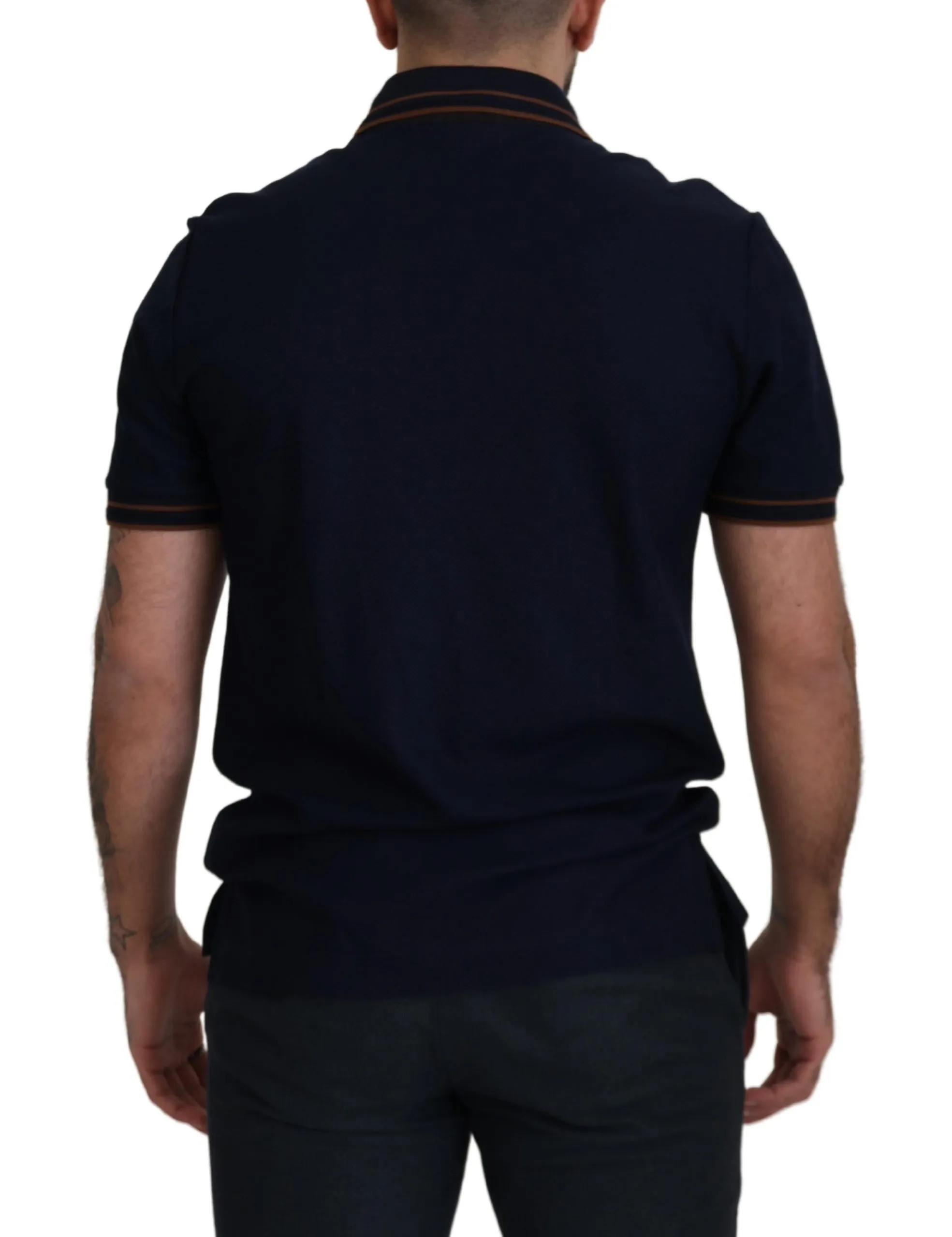 Dolce & Gabbana Men's Elegant Silk Blend Blue Crewneck Tee