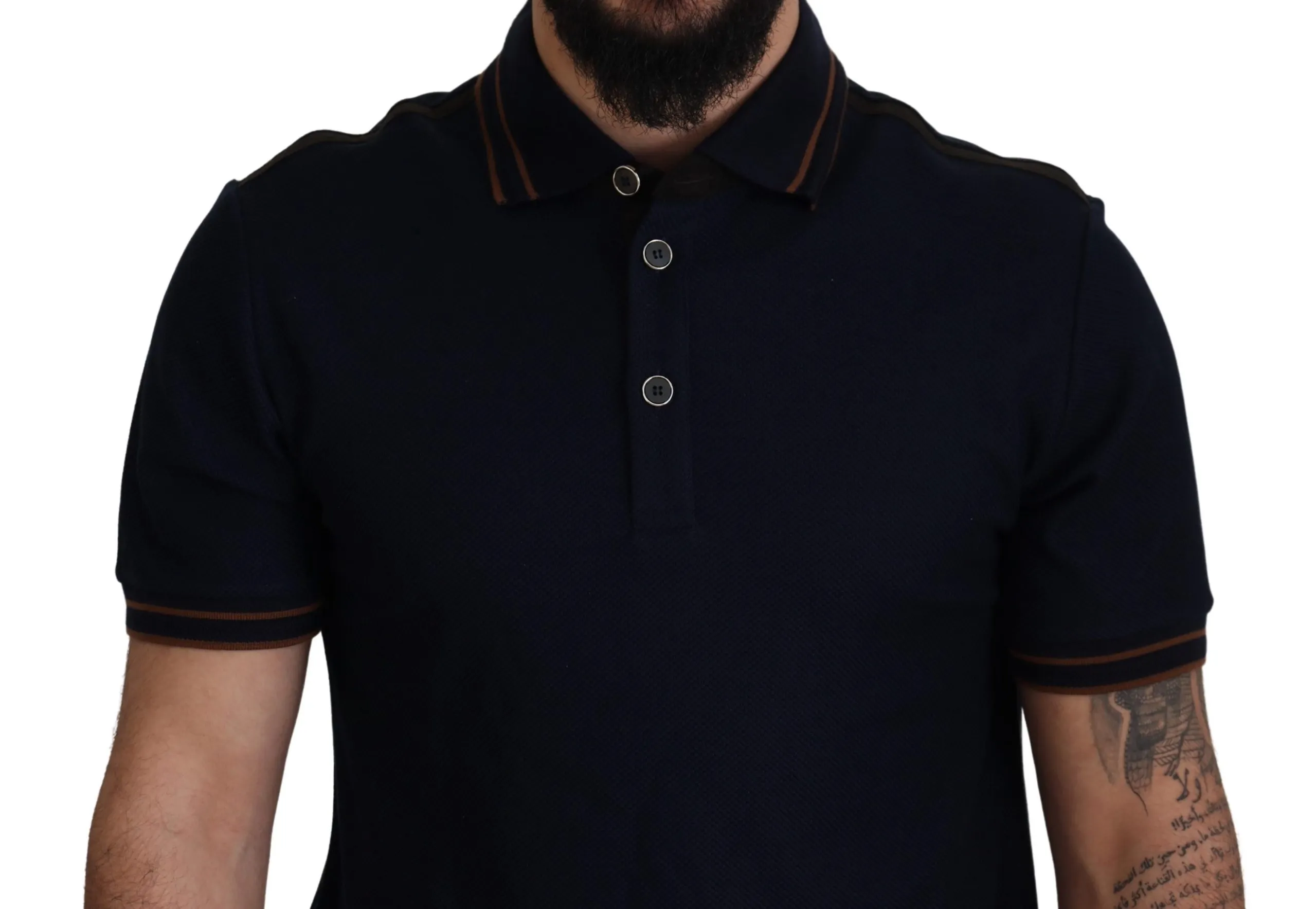Dolce & Gabbana Men's Elegant Silk Blend Blue Crewneck Tee