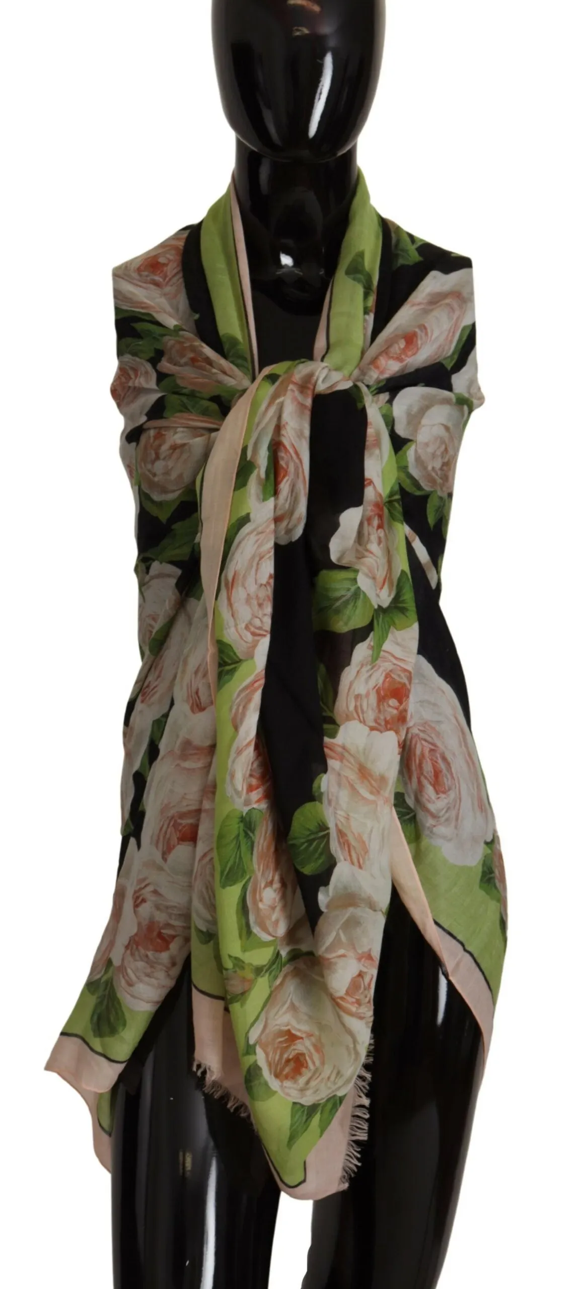Dolce & Gabbana Women's Elegant Floral Print Silk Blend Scarf