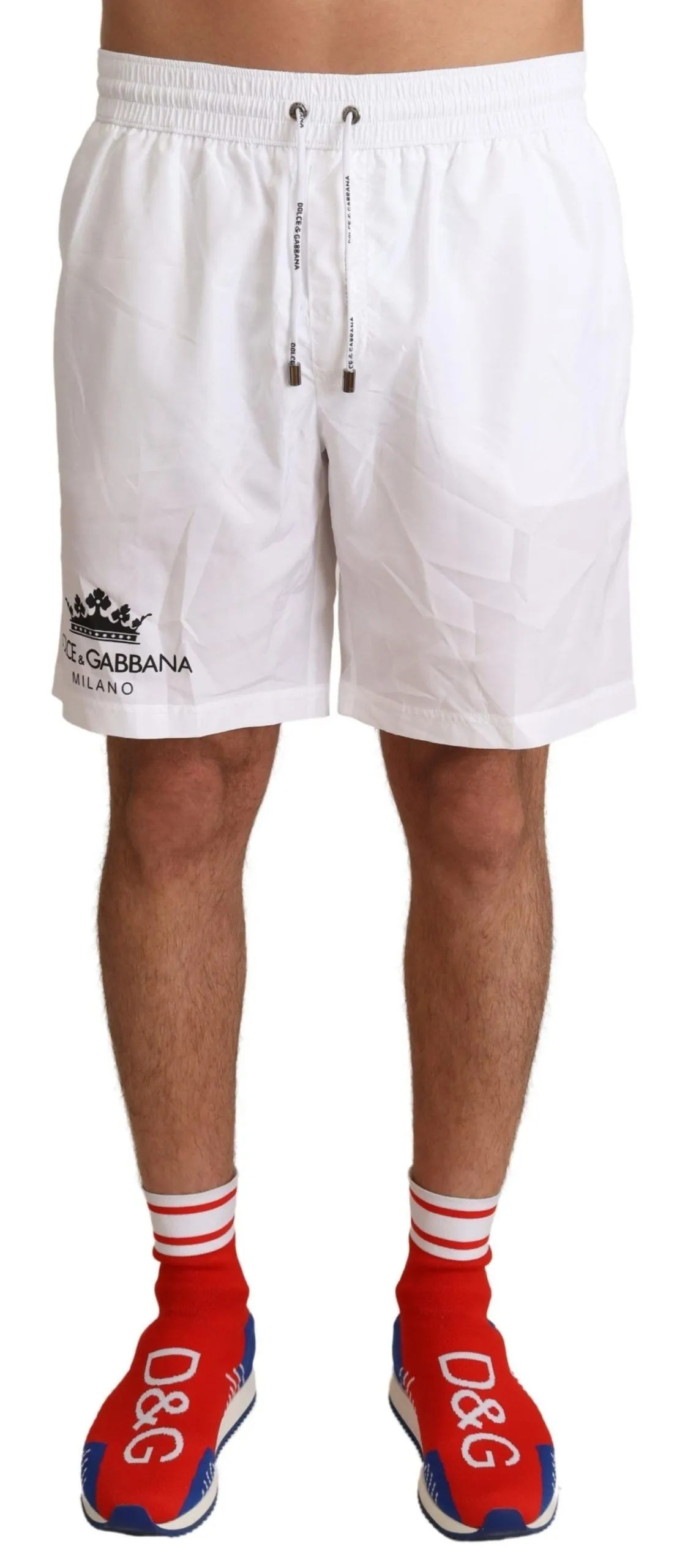 Dolce & Gabbana Men's Regal Crown Swim Trunks - Chic Beachwear