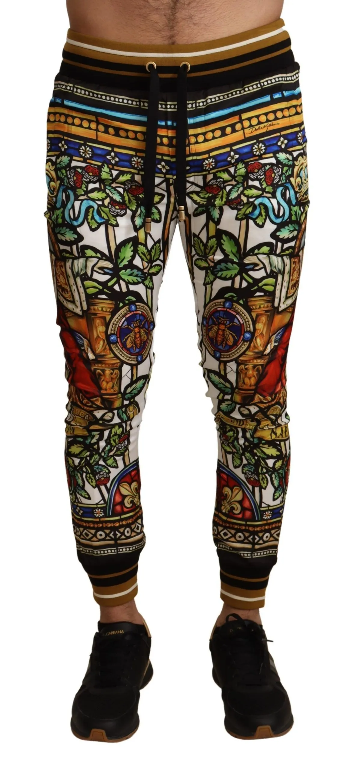 Dolce & Gabbana Men's Elegant Multicolor Napoleone Print Sweatpants