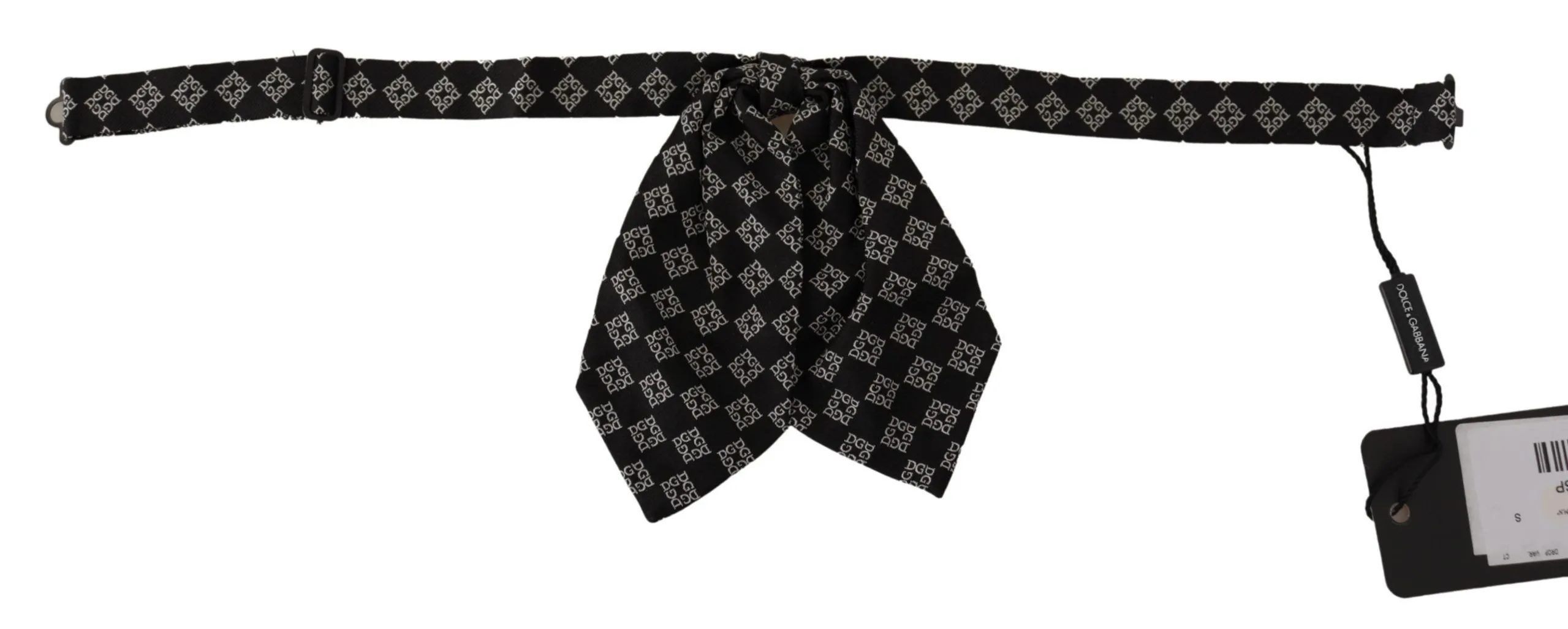 Dolce & Gabbana Men's Elegant Silk Black Bow Tie with DG Logo