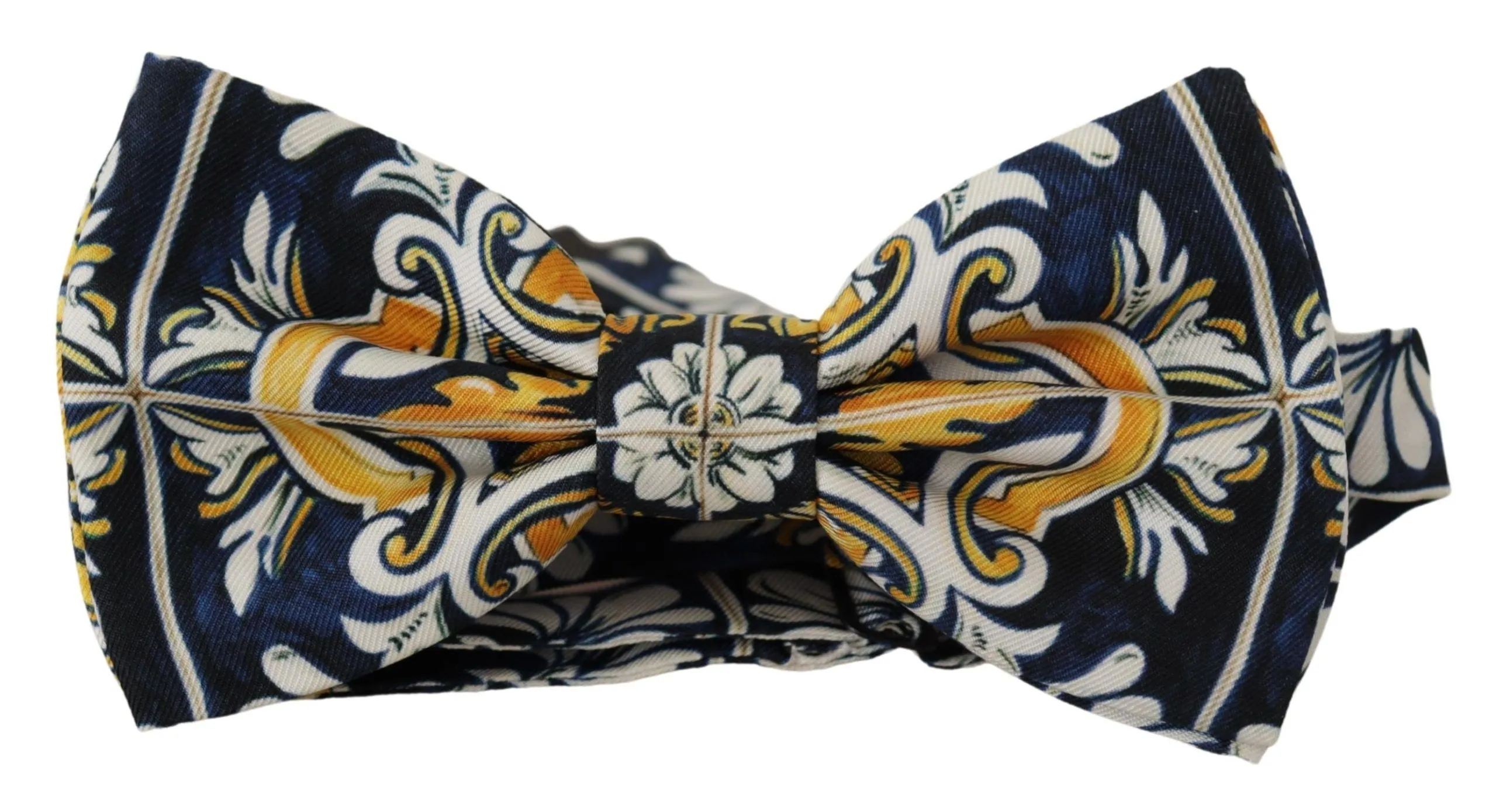 Dolce & Gabbana Men's Exclusive Majolica Print Silk Bow Tie