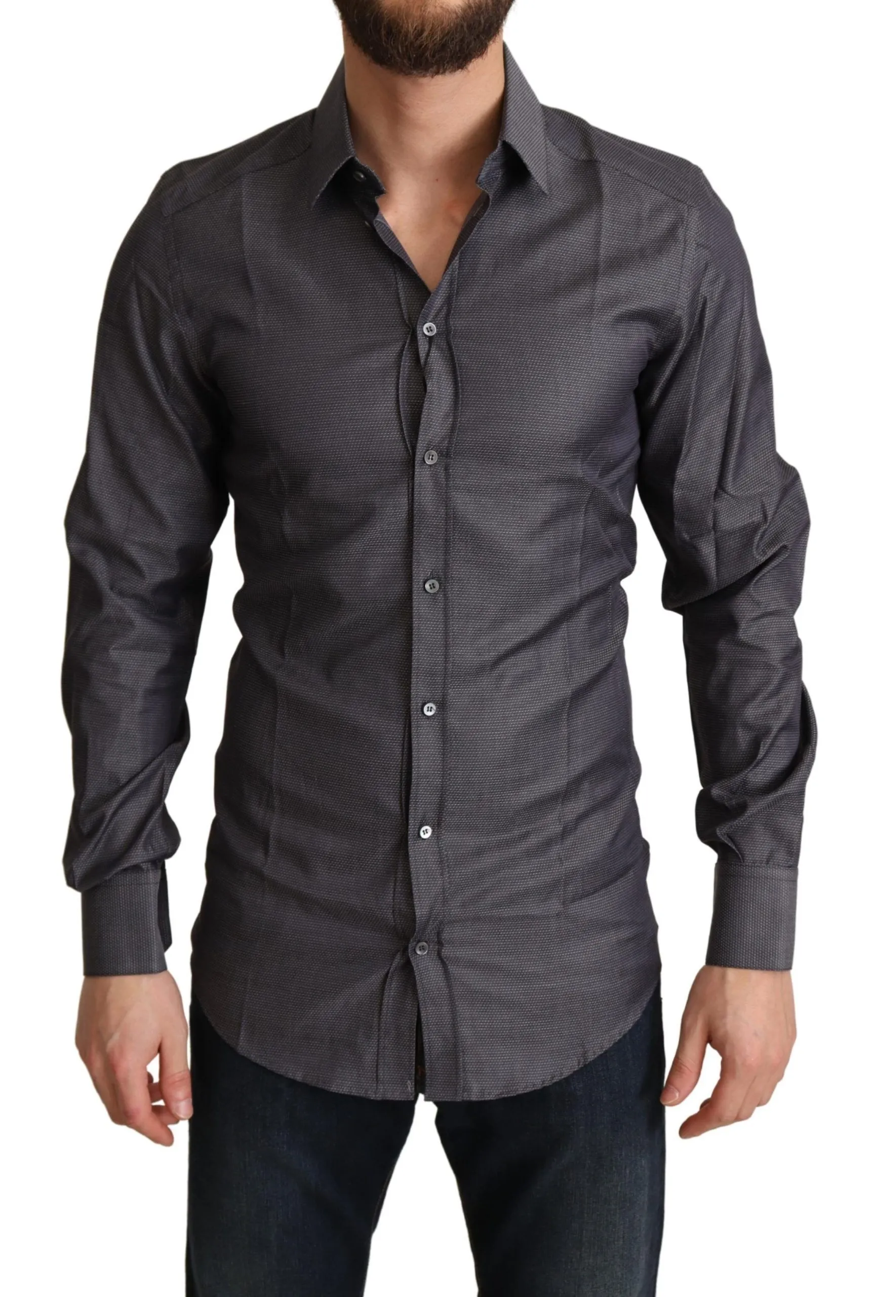 Dolce & Gabbana Men's Elegant Slim Fit Striped Dress Shirt