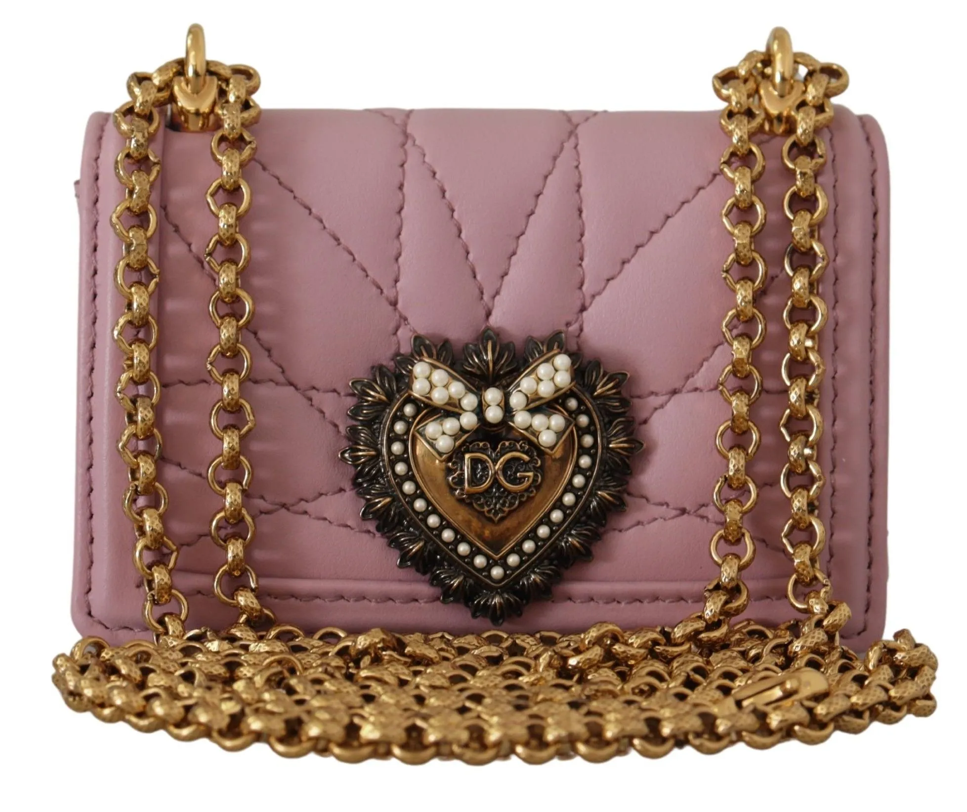Dolce & Gabbana Women's Elegant Pink Leather Micro Devotion Bag
