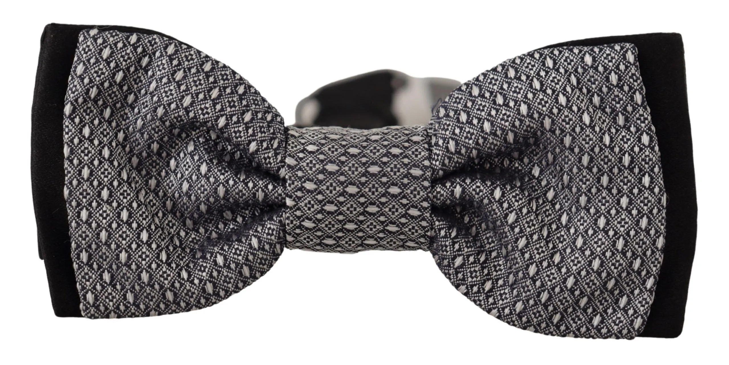 Dolce & Gabbana Men's Elegant Gray Silk Bow Tie