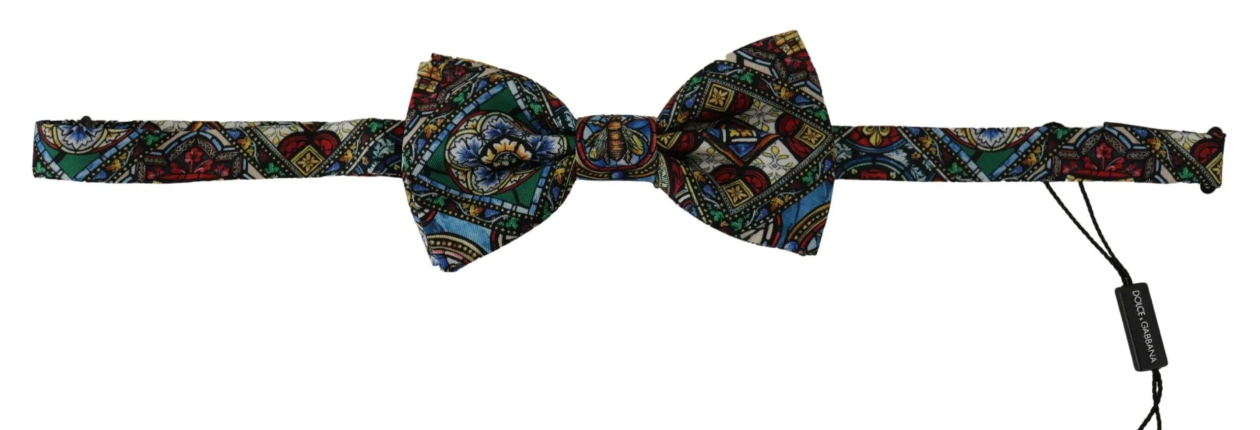 Dolce & Gabbana Men's Elegant Majolica Print Silk Bow Tie