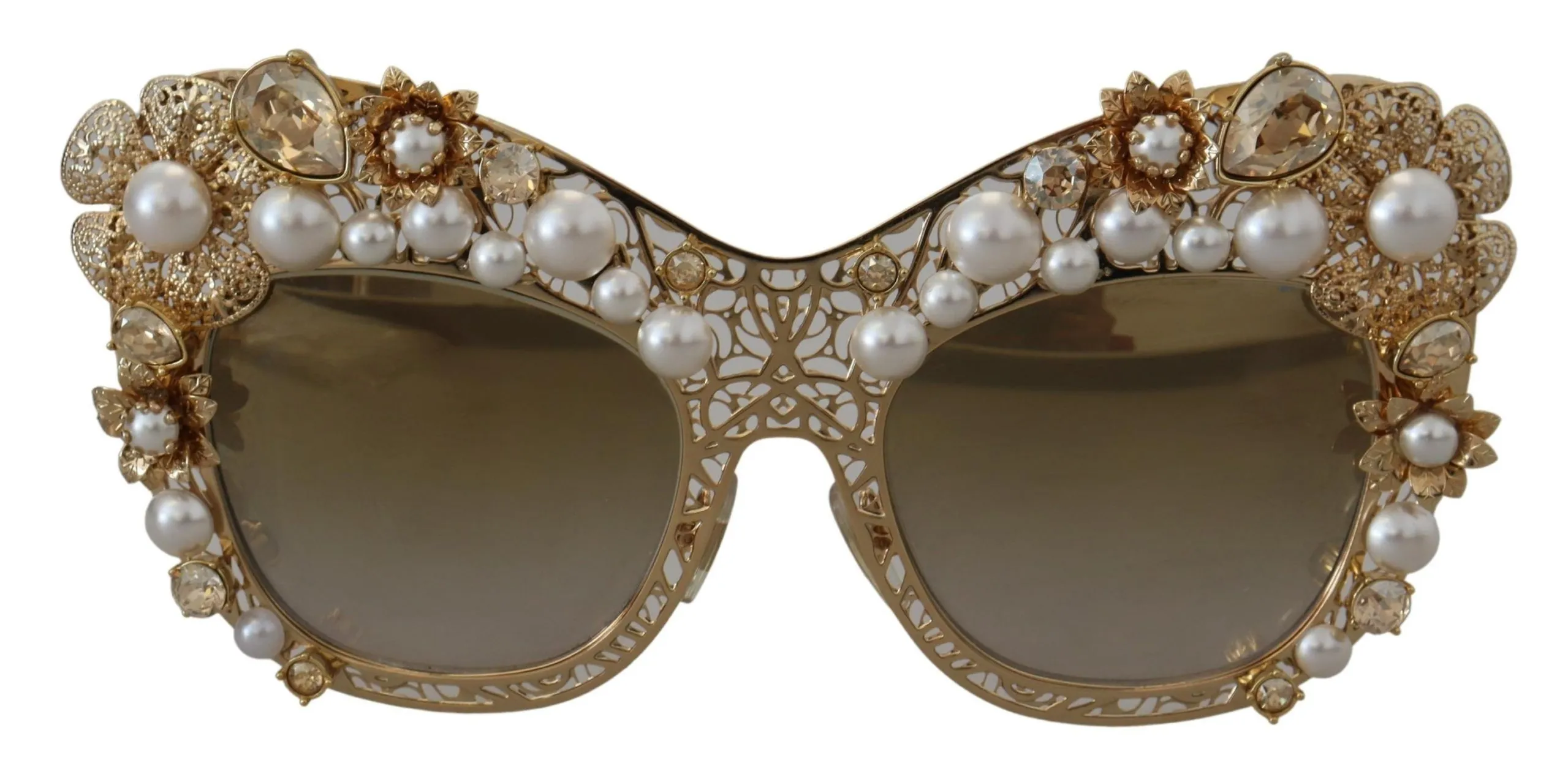 Dolce & Gabbana Women's Ortensia Embellished Gold Sunglasses