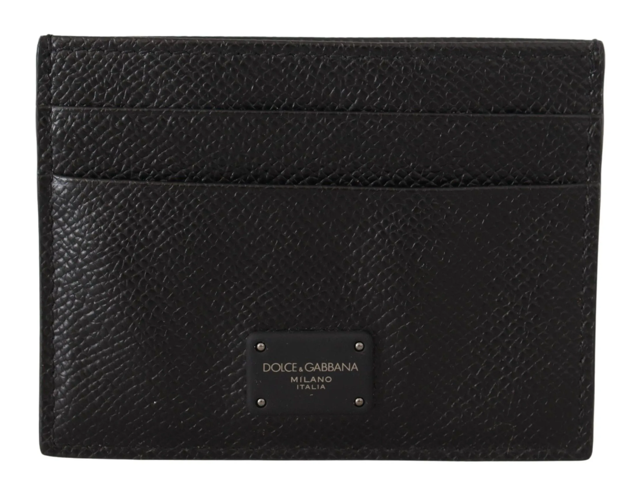 Dolce & Gabbana Men's Elegant Black Leather Cardholder Case