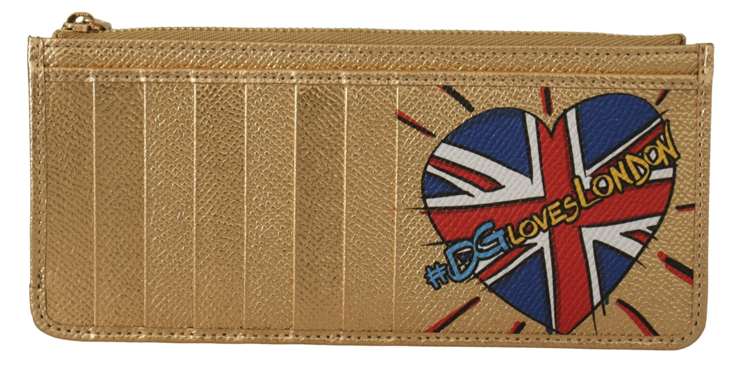 Dolce & Gabbana Women's Elegant Gold Leather Long Wallet