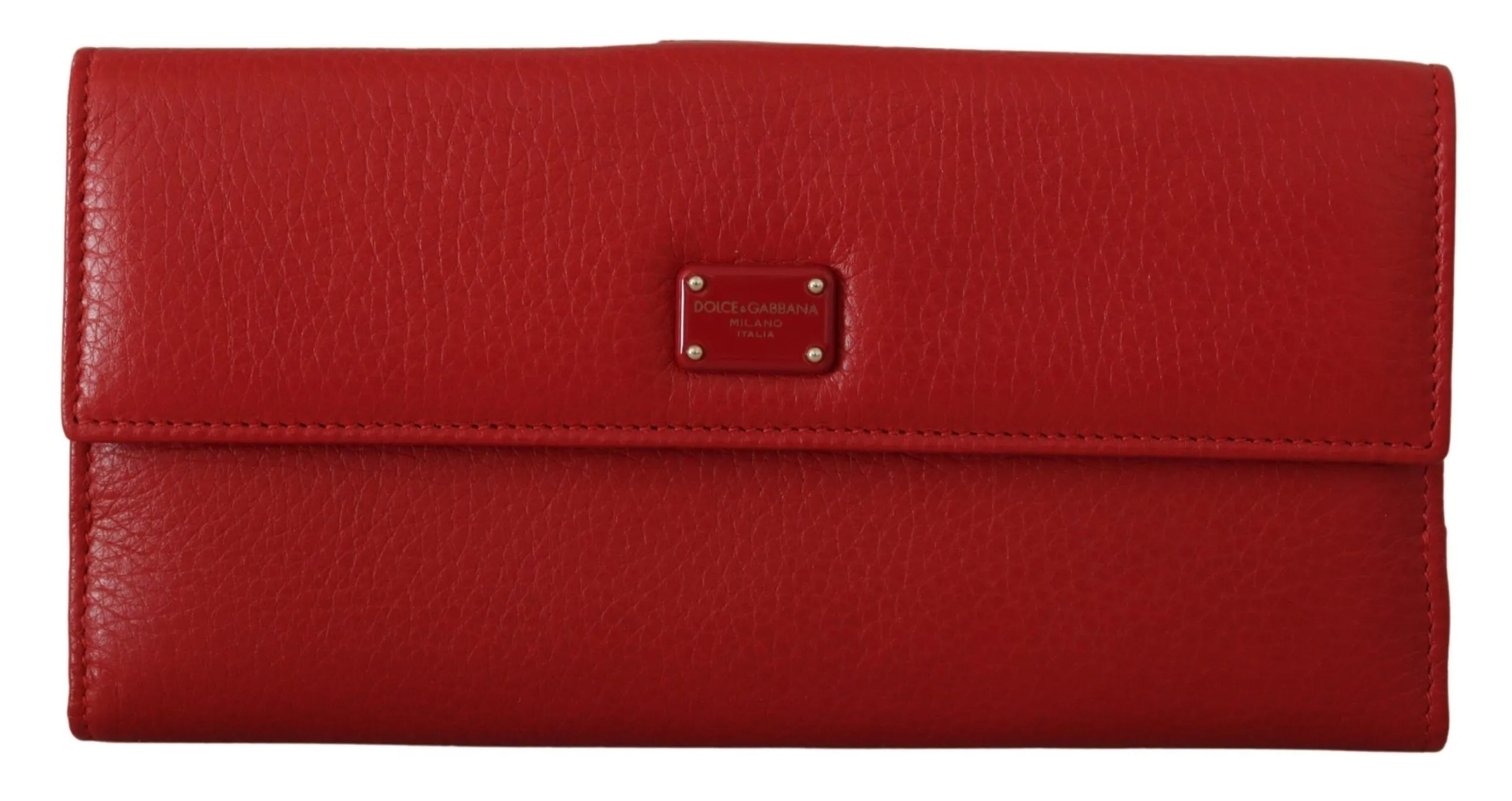 Dolce & Gabbana Women's Elegant Red Leather Bifold Continental Wallet