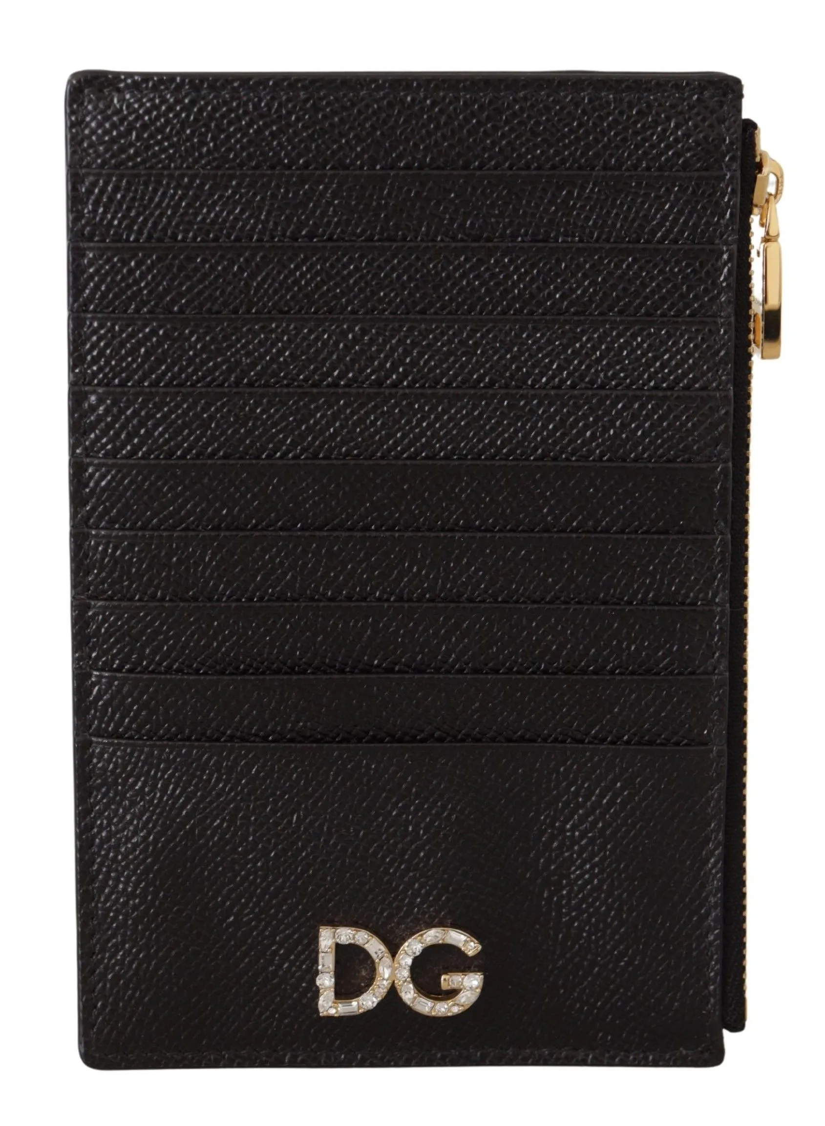 Dolce & Gabbana Women's Elegant Black Leather Zip Wallet