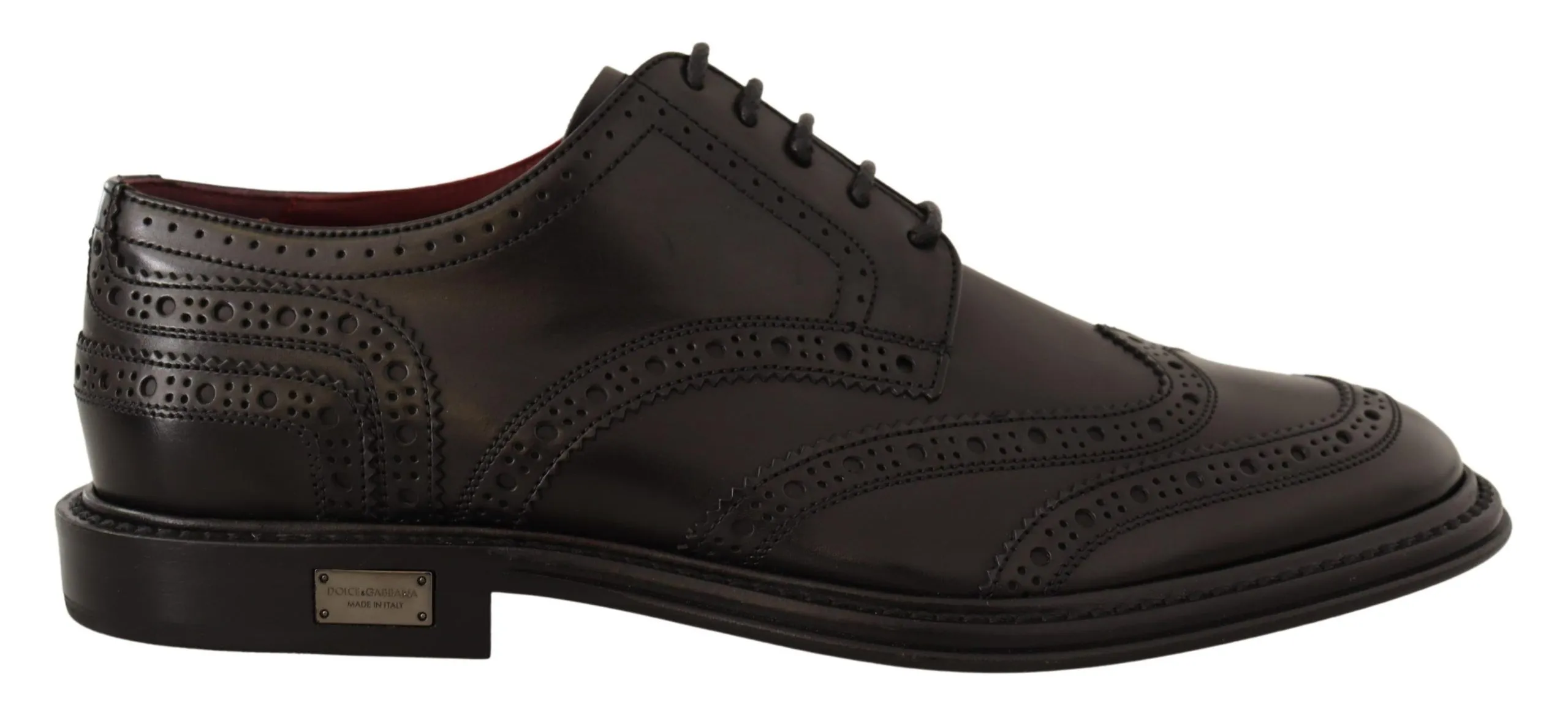Dolce & Gabbana Men's Elegant Black Leather Derby Shoes