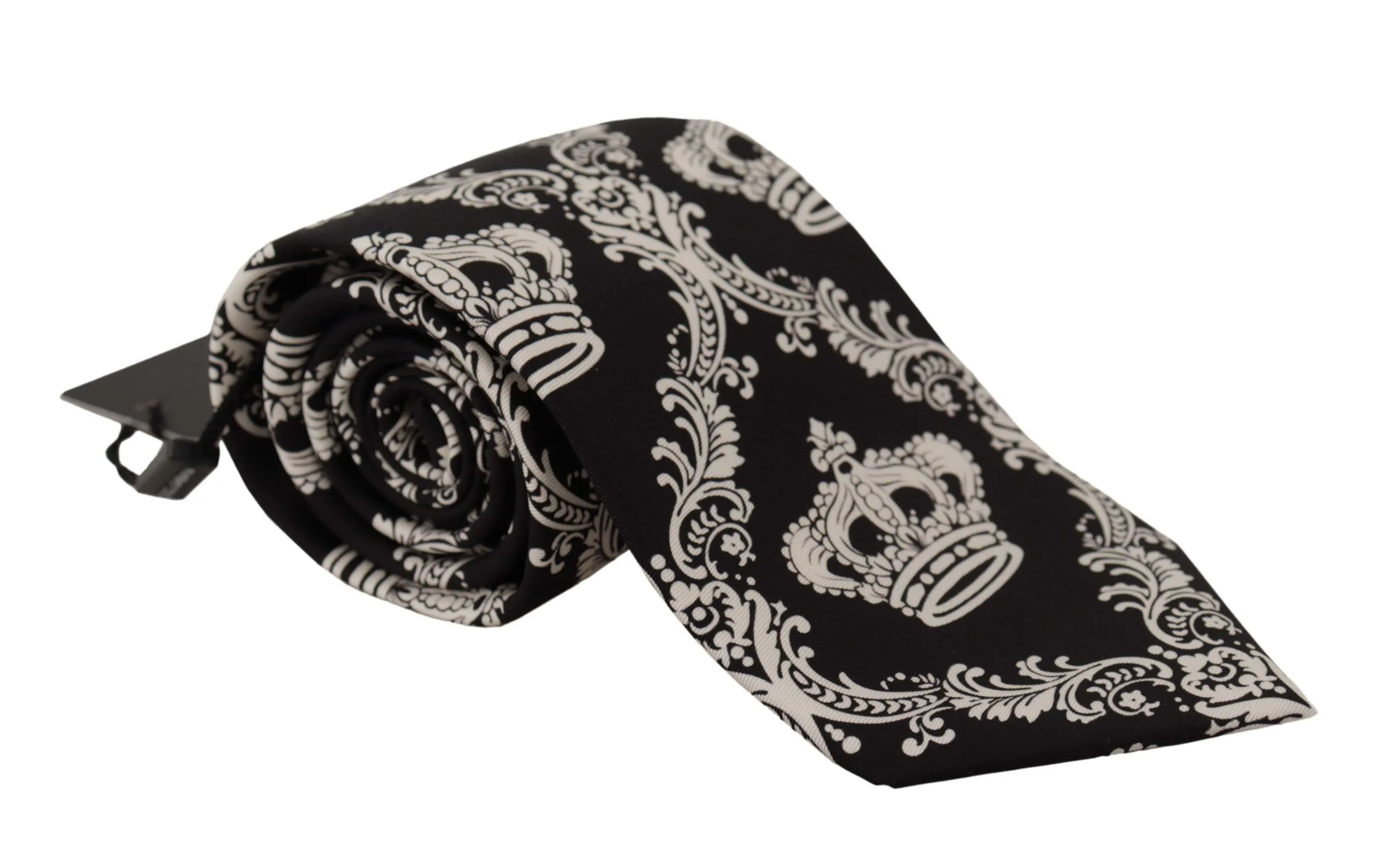 Dolce & Gabbana Men's Elegant Silk Black Crown Bow Tie