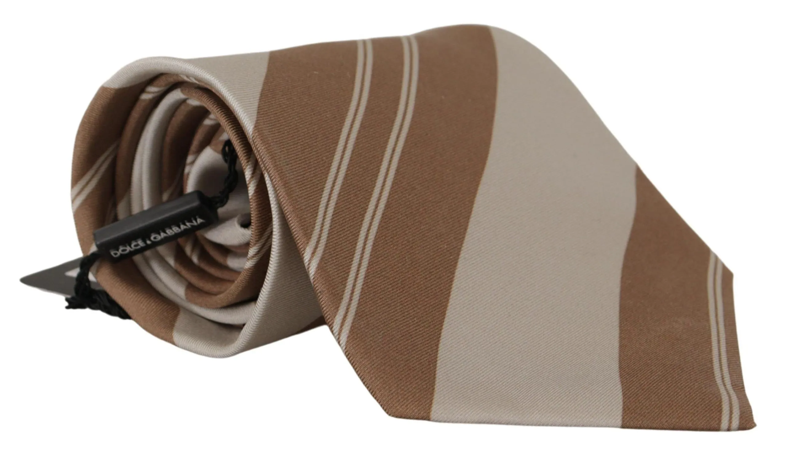 Dolce & Gabbana Men's Elegant Silk Brown Tie for the Modern Gentleman