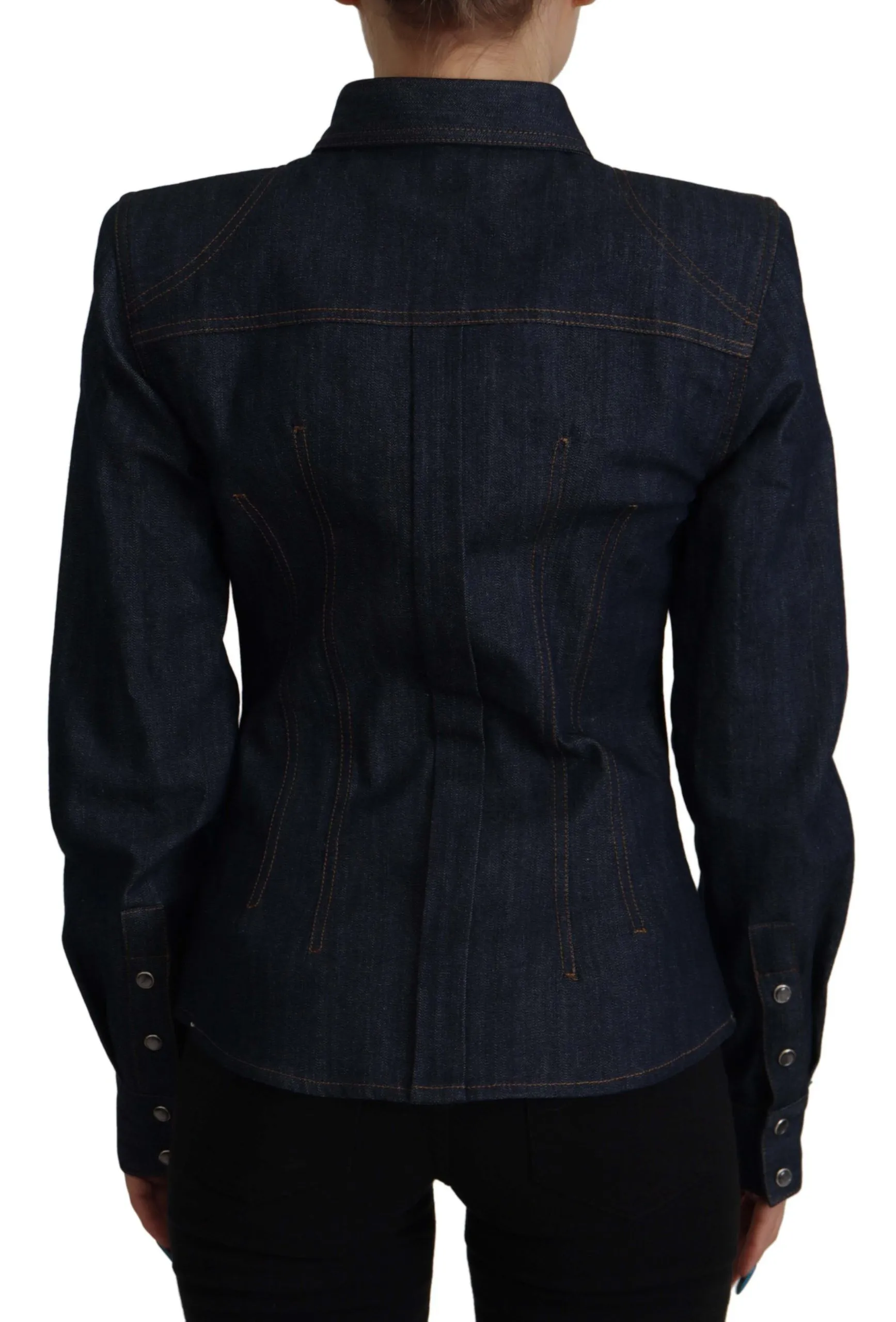 Dolce & Gabbana Women's Elegant Blue Cotton Denim Shirt