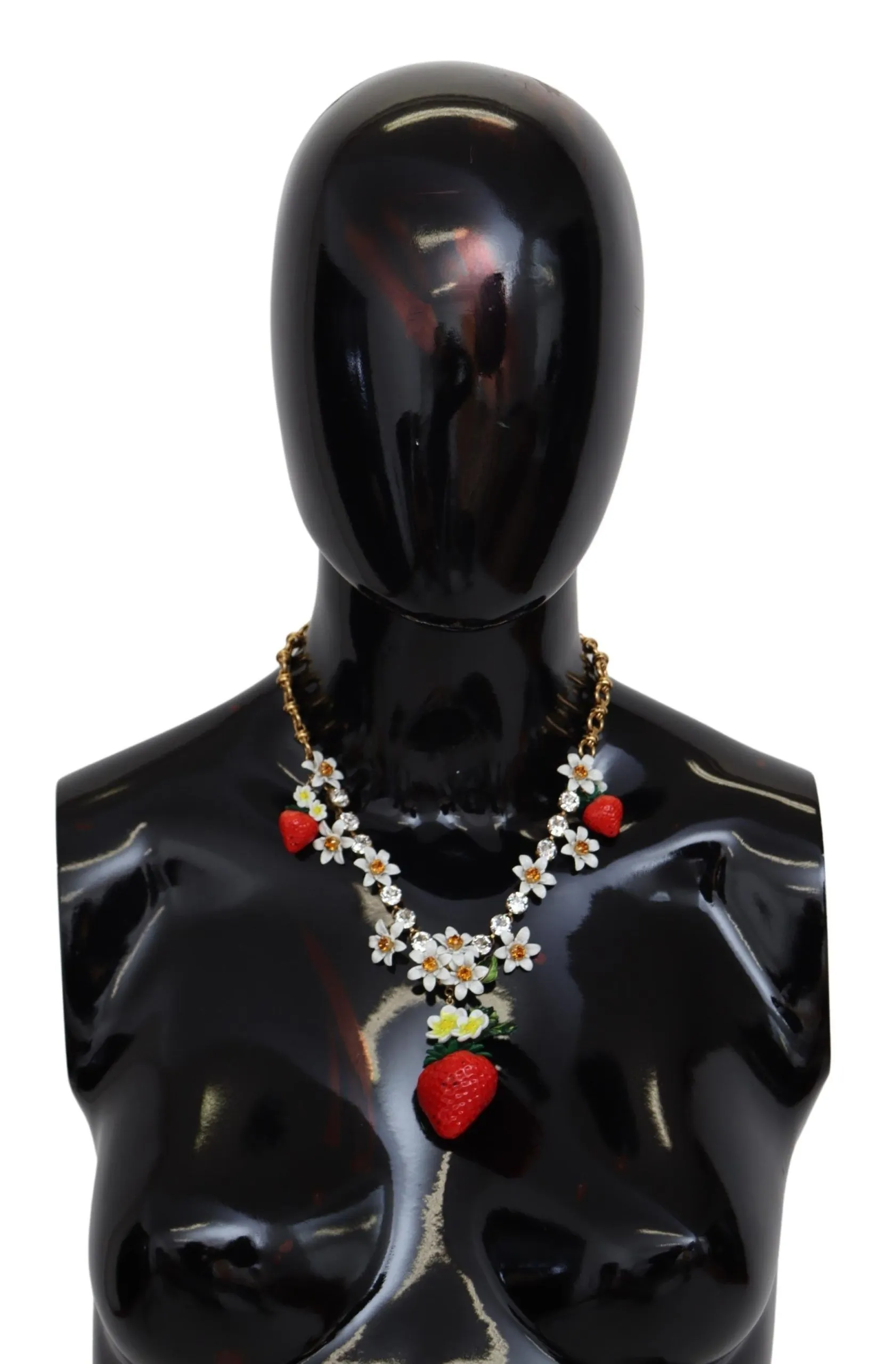 Dolce & Gabbana Women's Elegant Gold Strawberry Charm Necklace