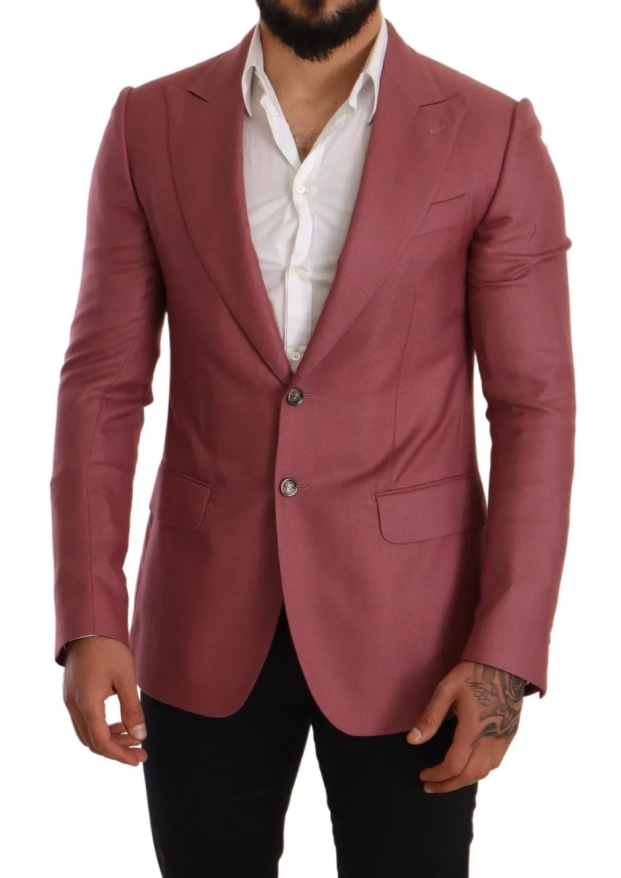 Dolce & Gabbana Men's Elegant Pink Cashmere Silk Men's Blazer