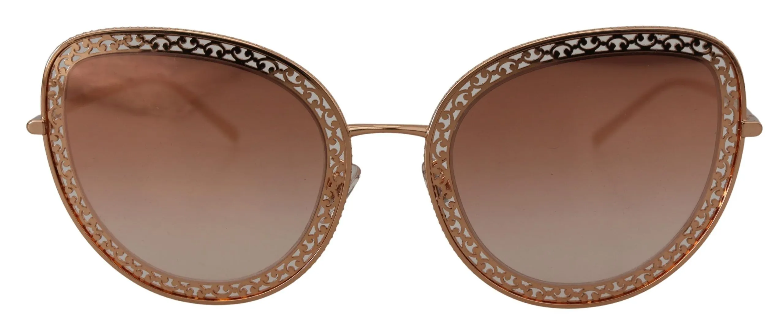 Dolce & Gabbana Women's Elegant Lace-Patterned Rose Gold Sunglasses