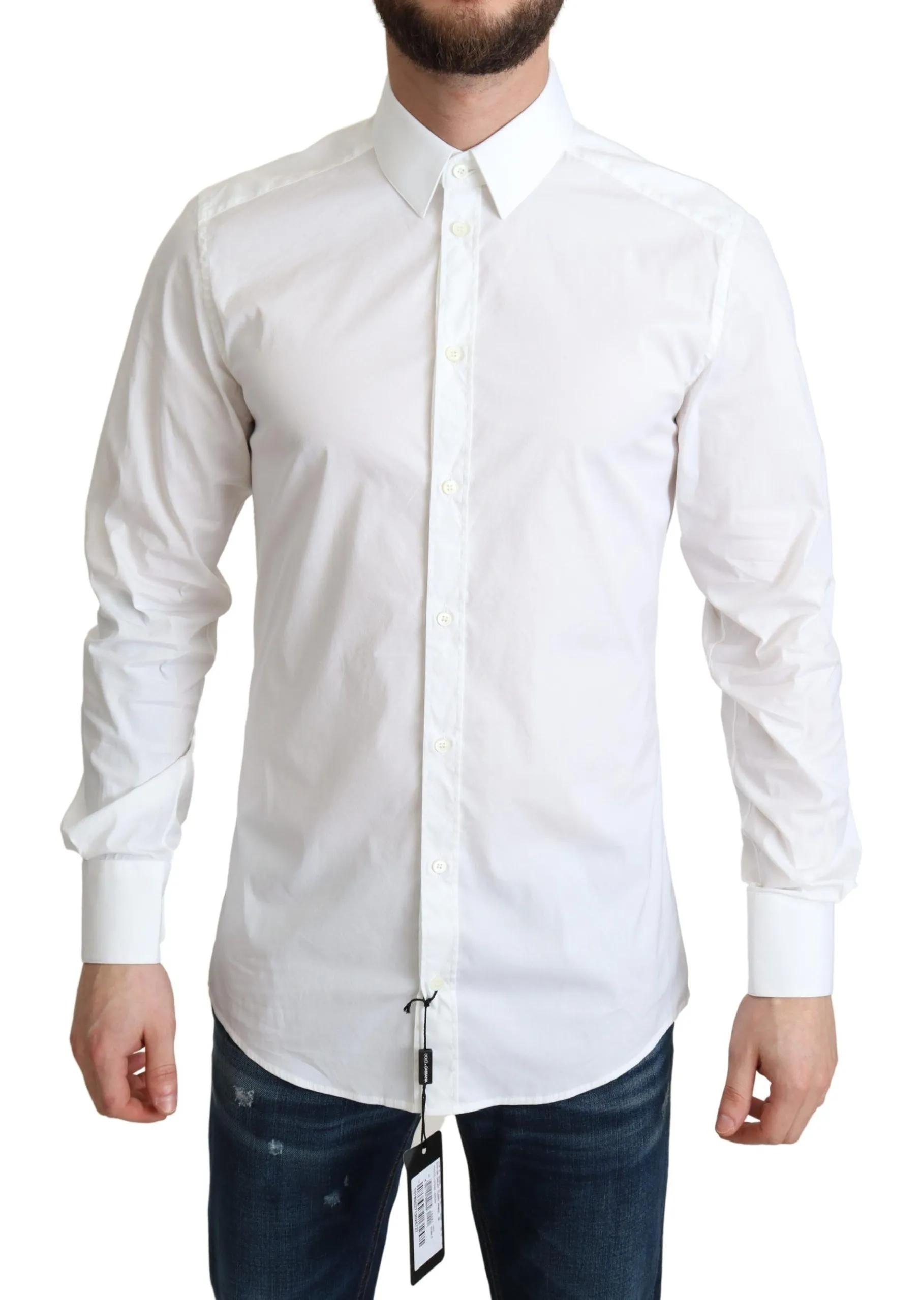 Dolce & Gabbana Men's Elegant Slim Fit White Dress Shirt