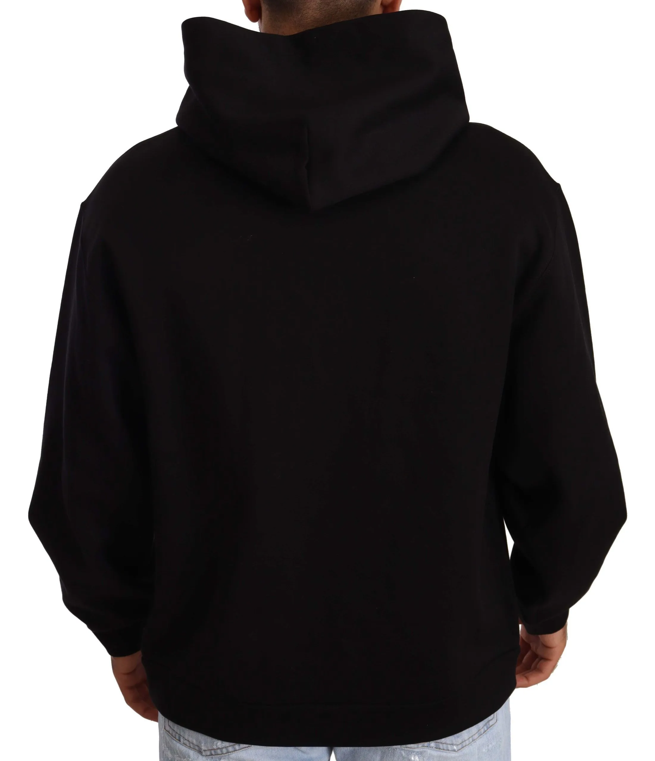 Dolce & Gabbana Men's Elegant Black Hooded Pullover Sweater