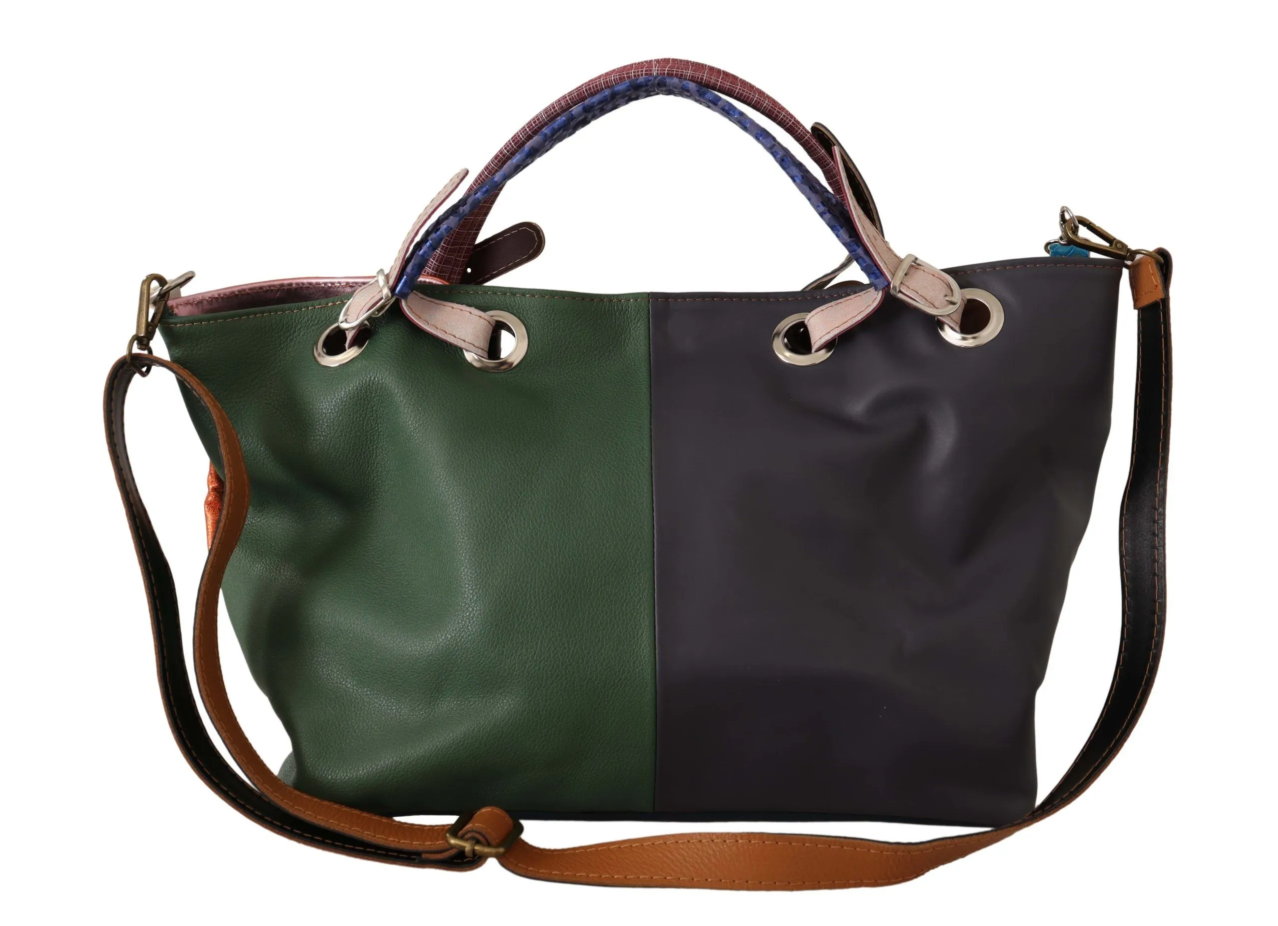 EBARRITO Women's Multicolor Leather Shoulder Tote - Chic & Spacious