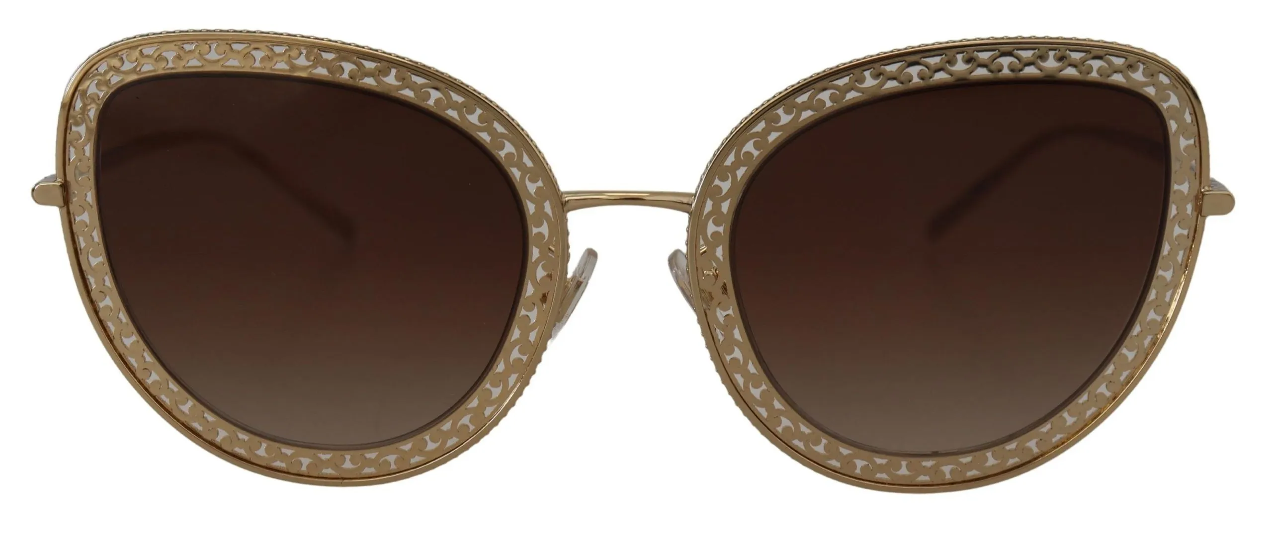 Dolce & Gabbana Women's Elegant Lace-Patterned Gold Sunglasses