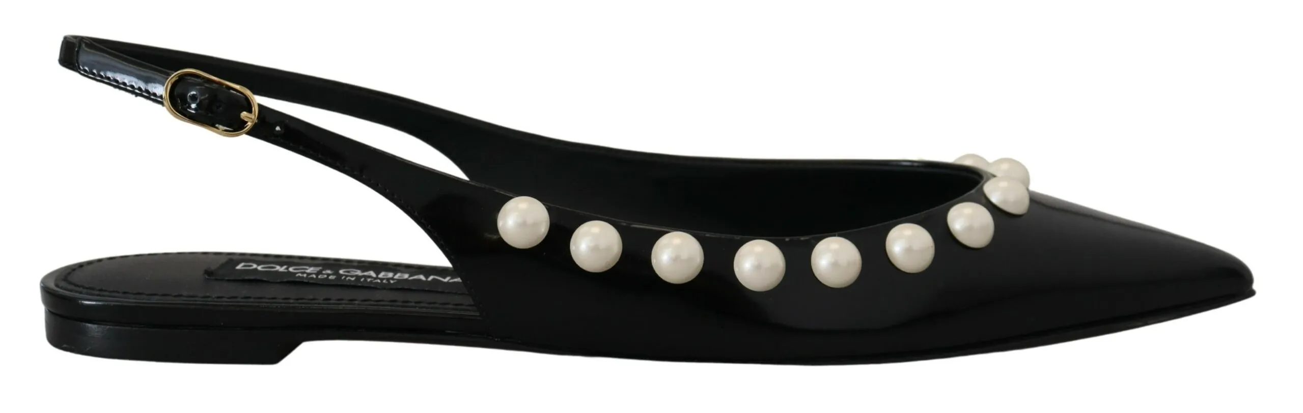 Dolce & Gabbana Women's Pearl Embellished Slingback Flats