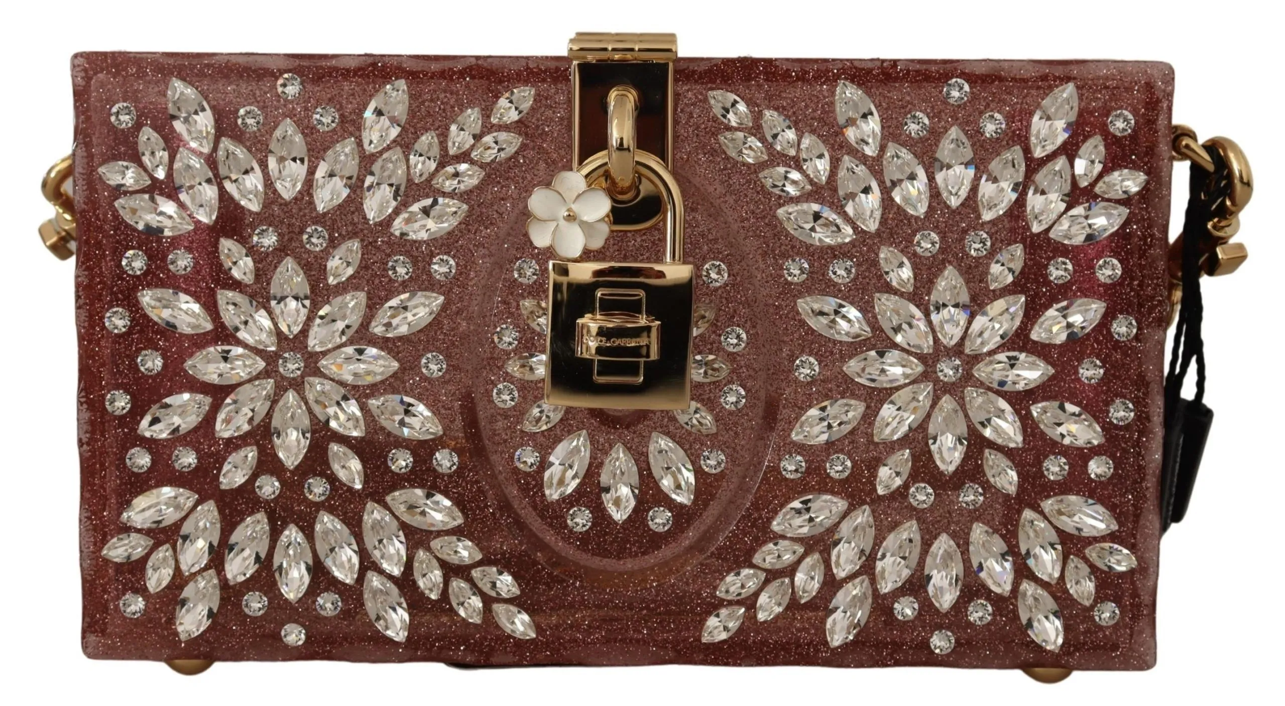 Dolce & Gabbana Women's Elegant Crystal Pink Box Clutch