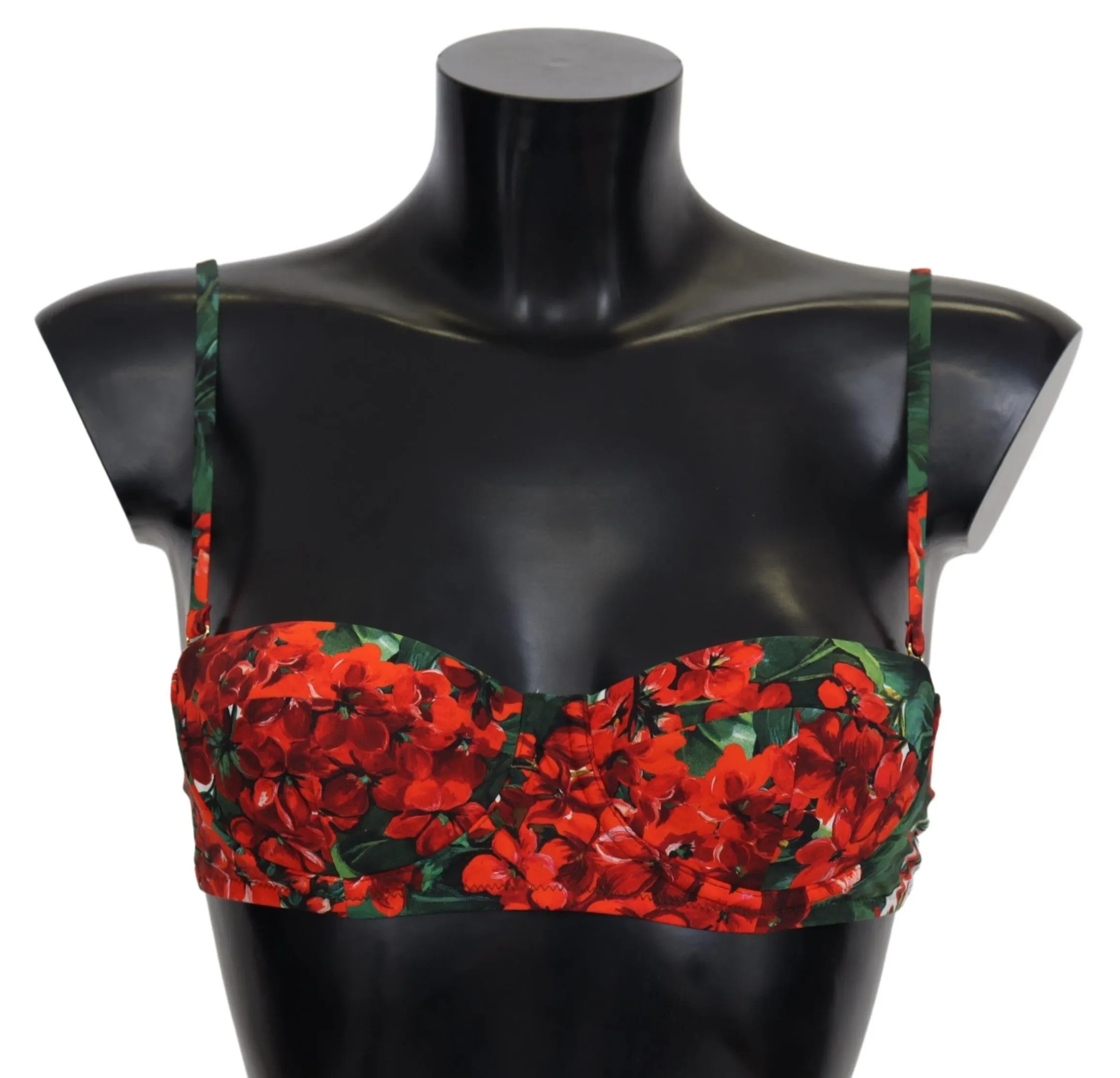 Dolce & Gabbana Women's Floral Elegance Red Bikini Top
