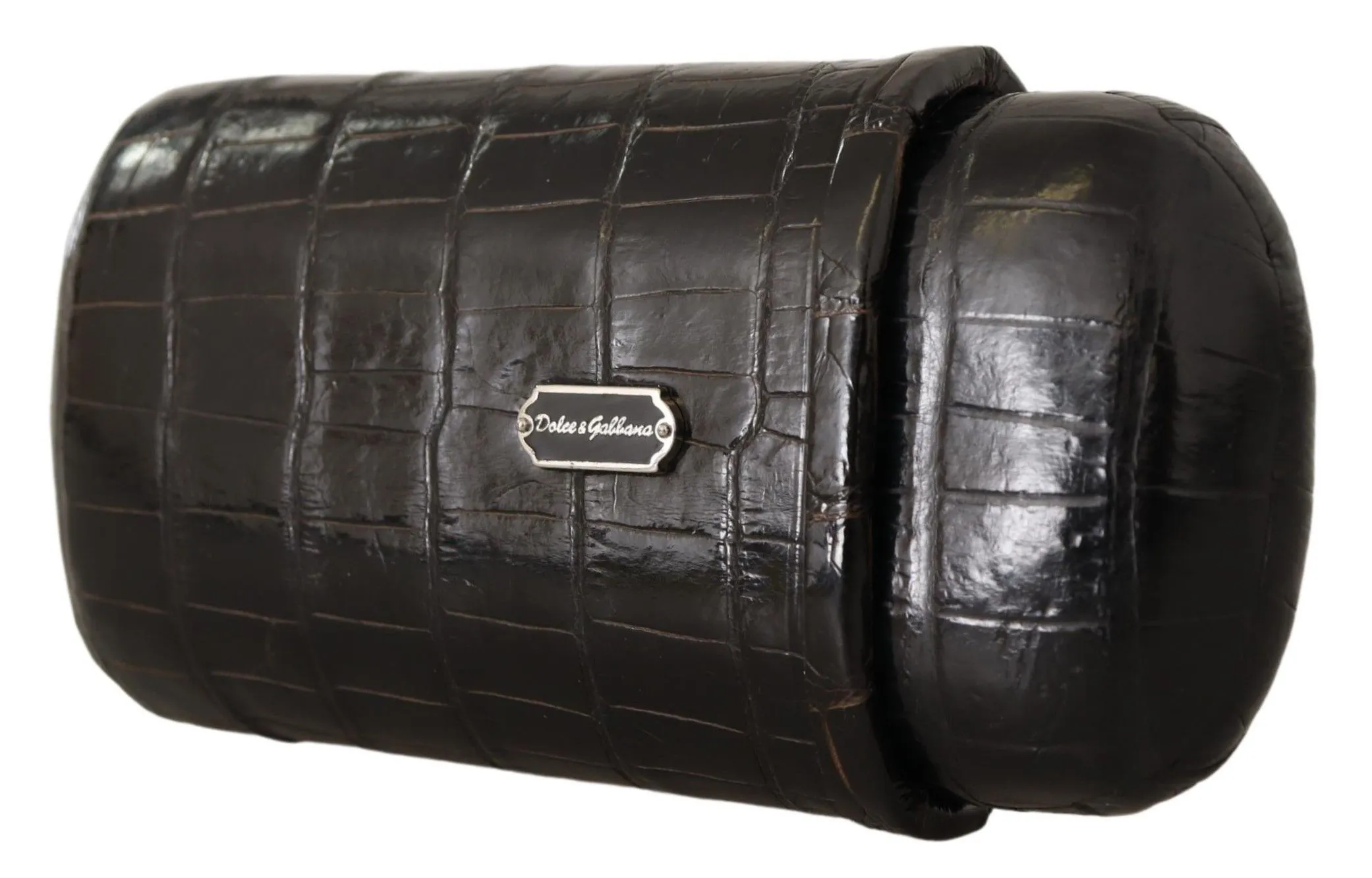 Dolce & Gabbana Men's Elegant Dual Slot Crocodile Leather Cigar Case
