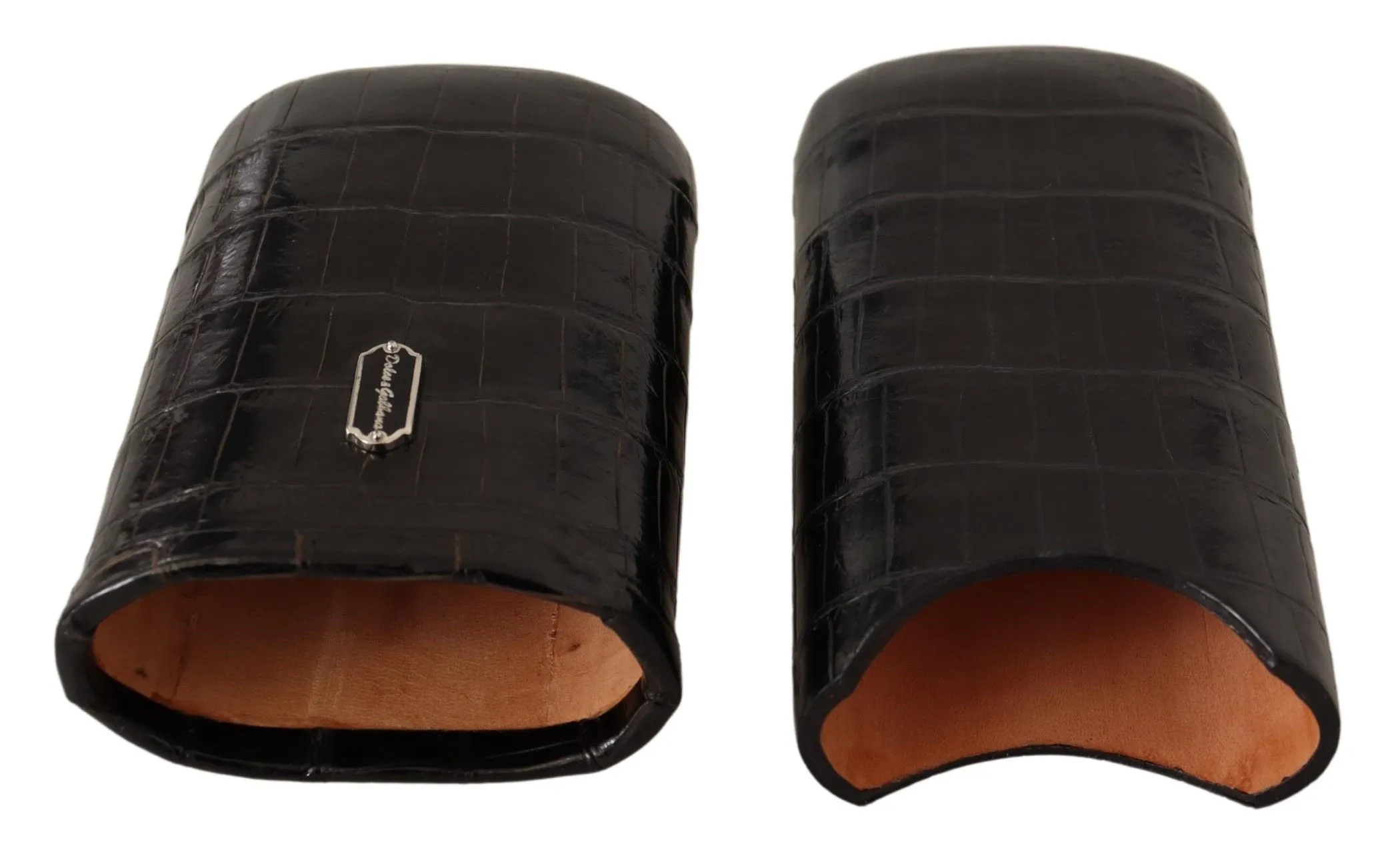 Dolce & Gabbana Men's Elegant Dual Slot Crocodile Leather Cigar Case