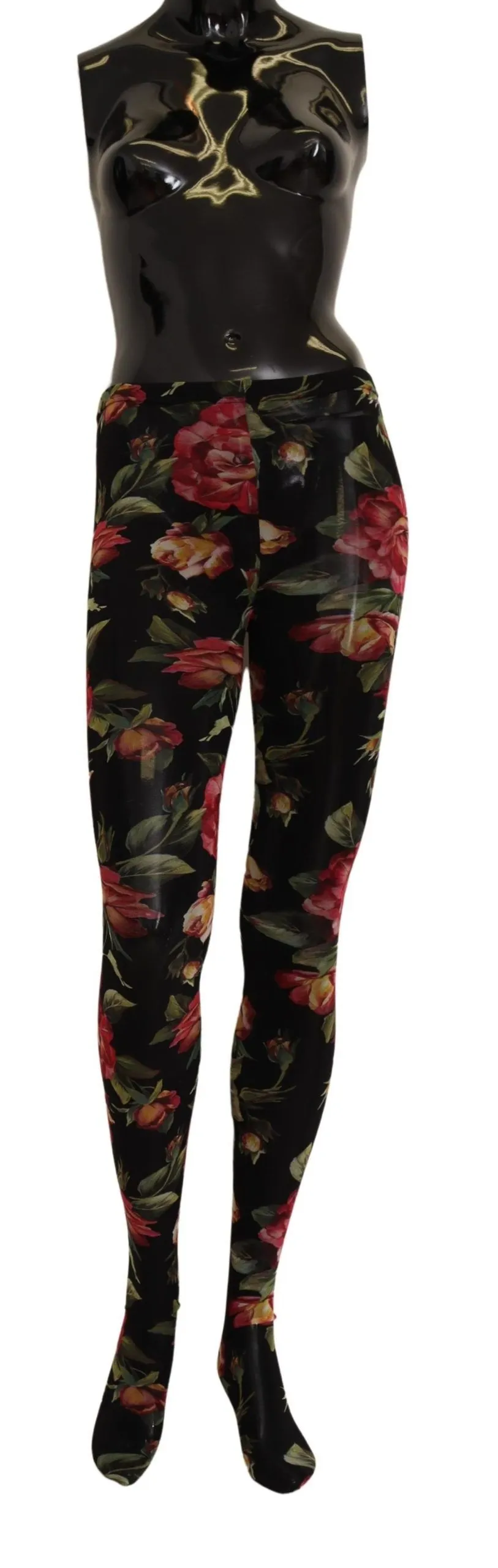 Dolce & Gabbana Women's Elegant Floral Print Micro Mesh Tights
