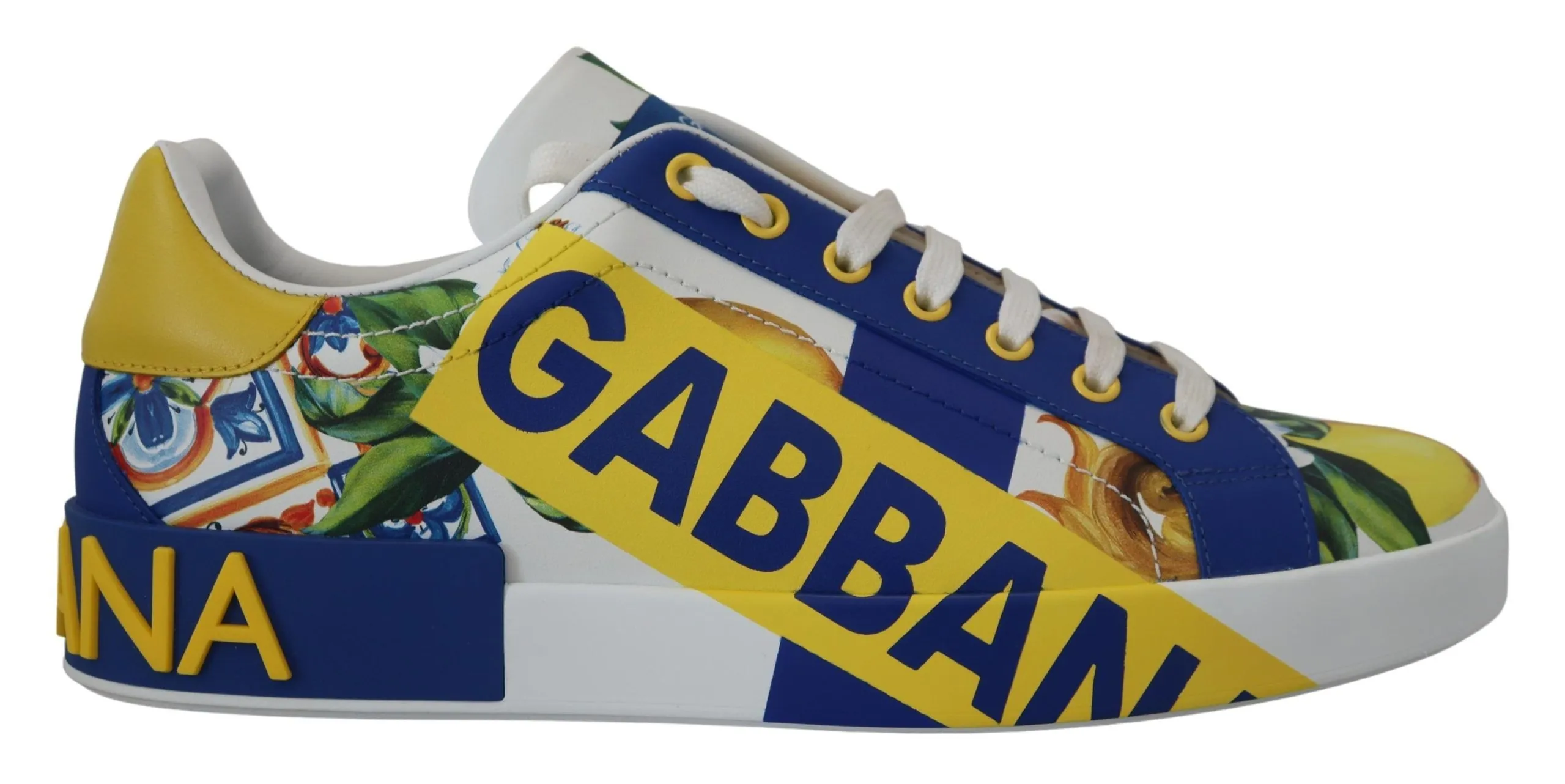 Dolce & Gabbana Men's Elegant Multicolor Leather Low Top Sneakers
