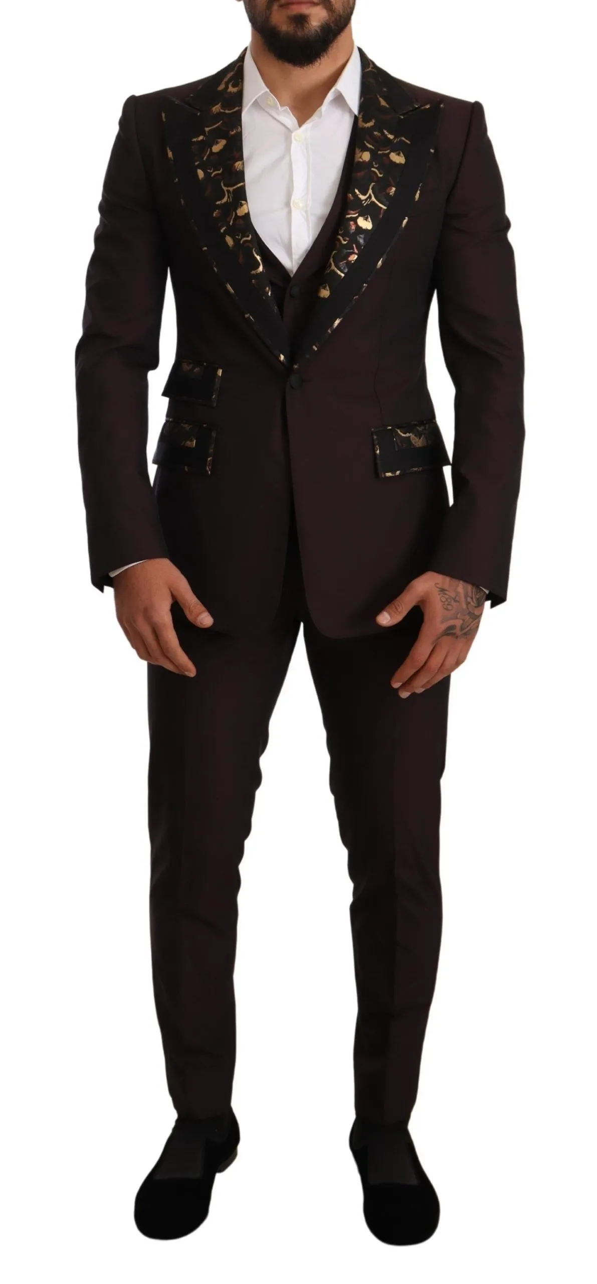 Dolce & Gabbana Men's Elegant Purple Slim Fit 3-Piece Suit