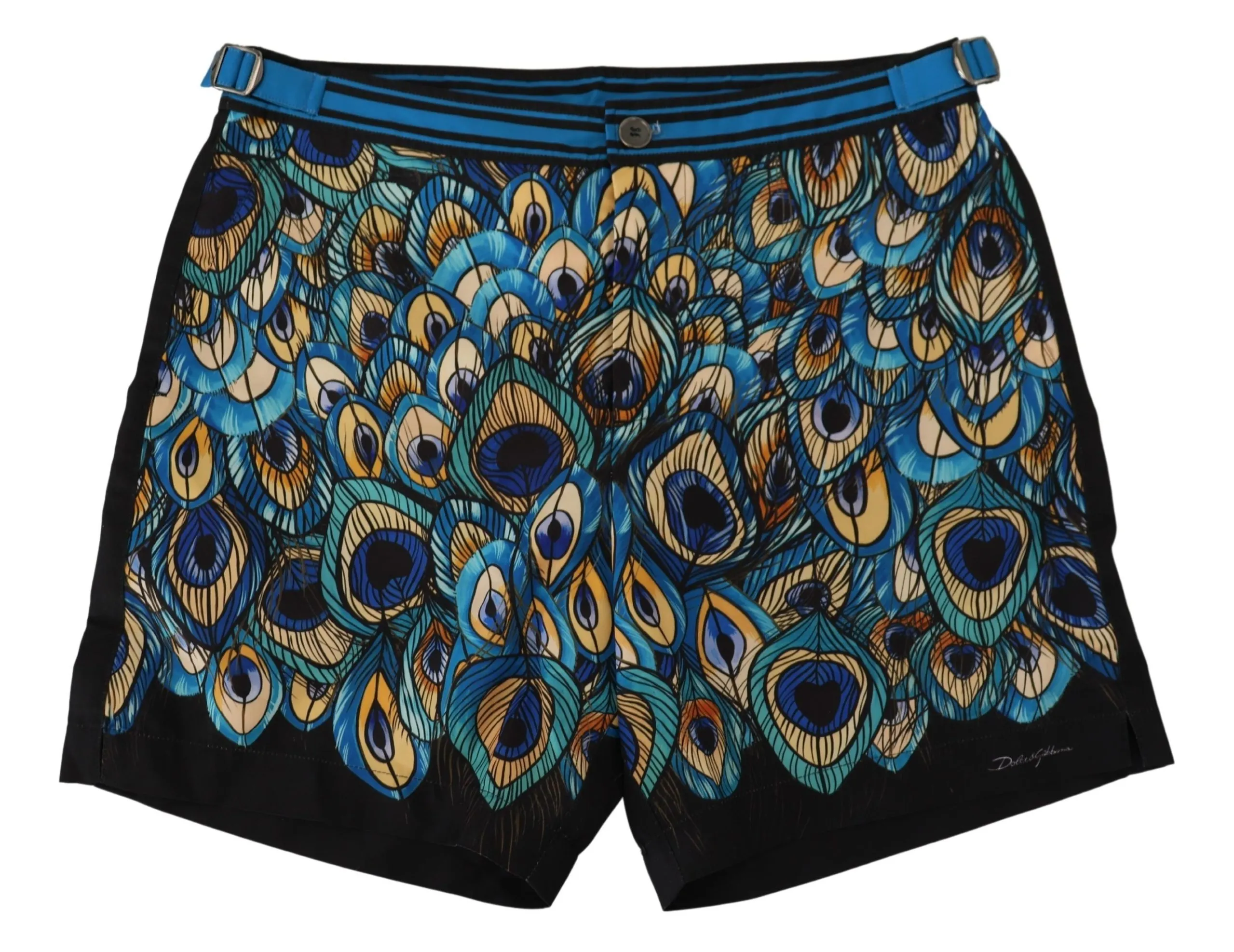 Dolce & Gabbana Men's Peacock Print Swim Trunks Boxer Shorts