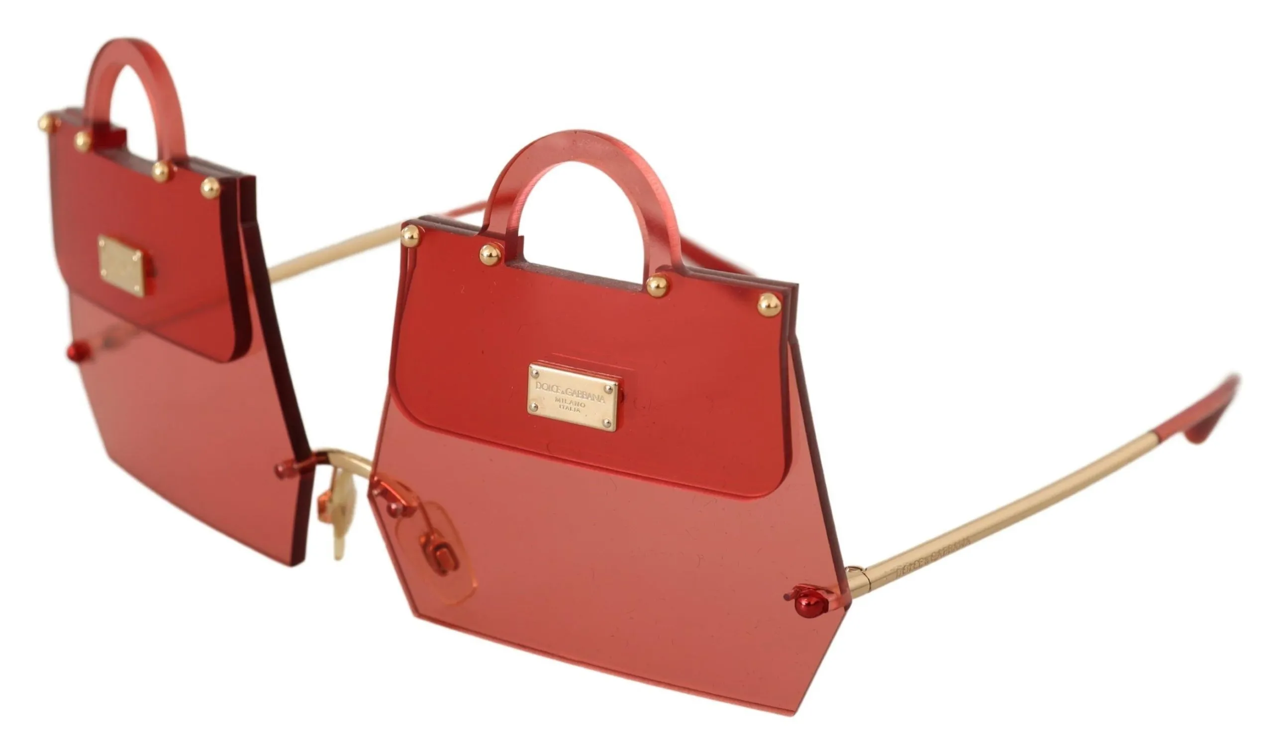 Dolce & Gabbana Women's Chic Red Hand-Bag Frame Sunglasses