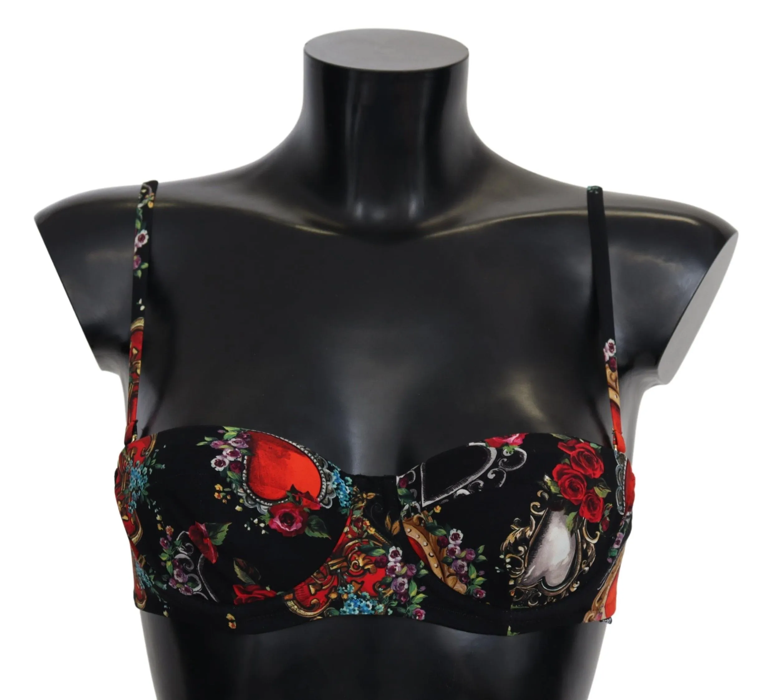 Dolce & Gabbana Women's Chic Floral Heart Print Bikini Top