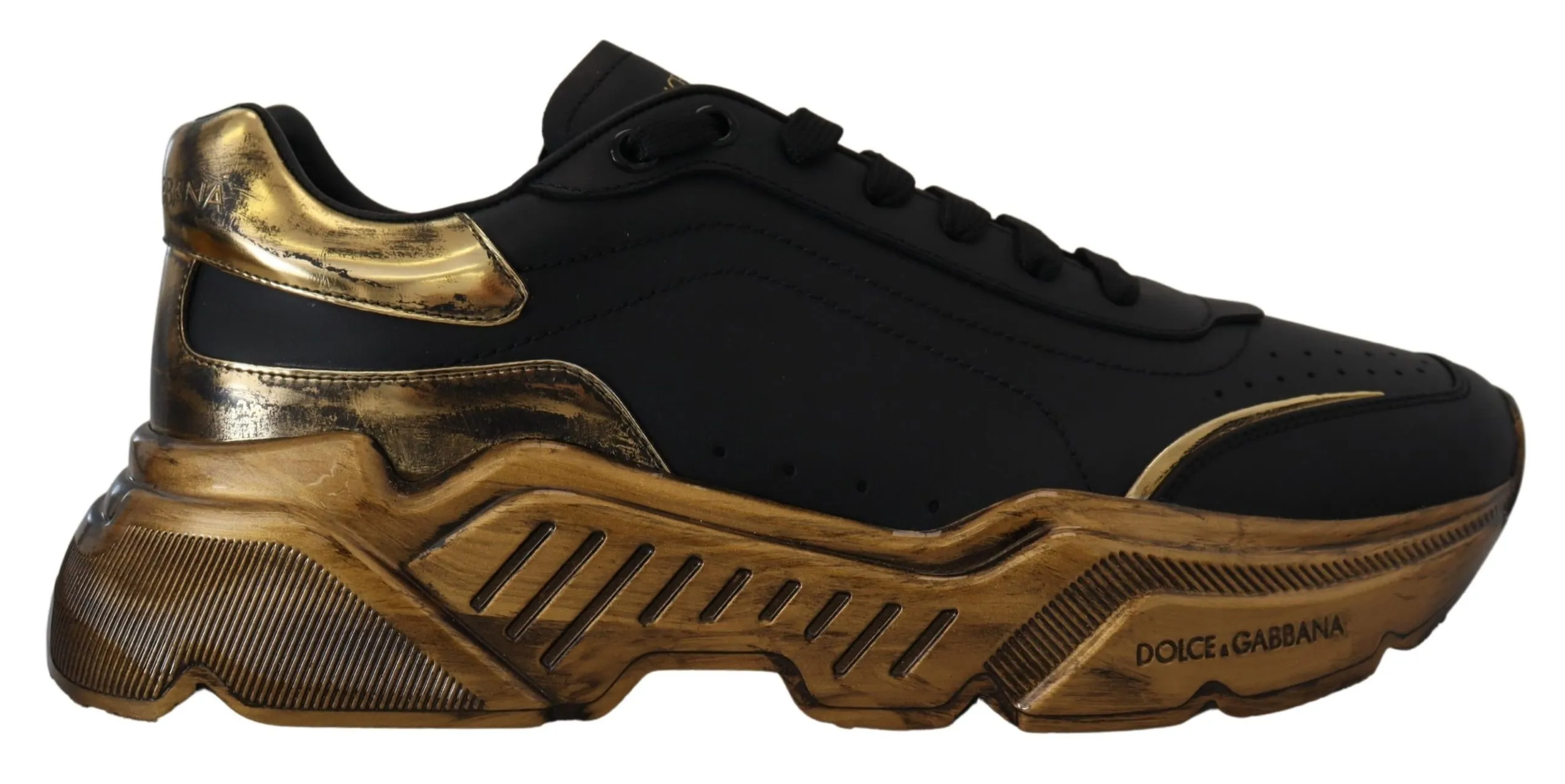 Dolce & Gabbana Men's Daymaster Casual Sneakers in Black and Gold