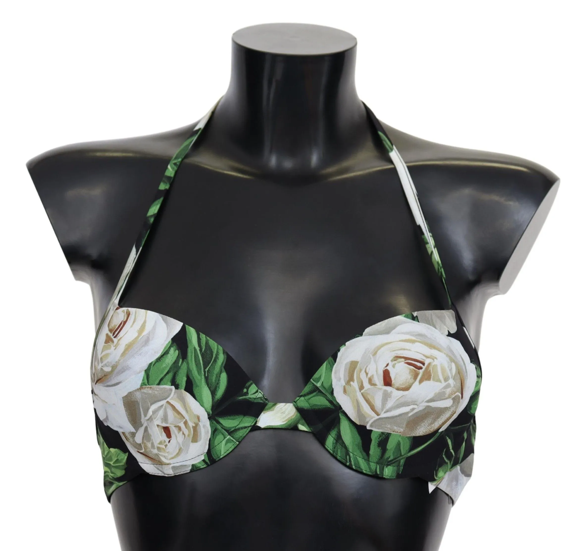 Dolce & Gabbana Women's Elegant Rose Print Bikini Top