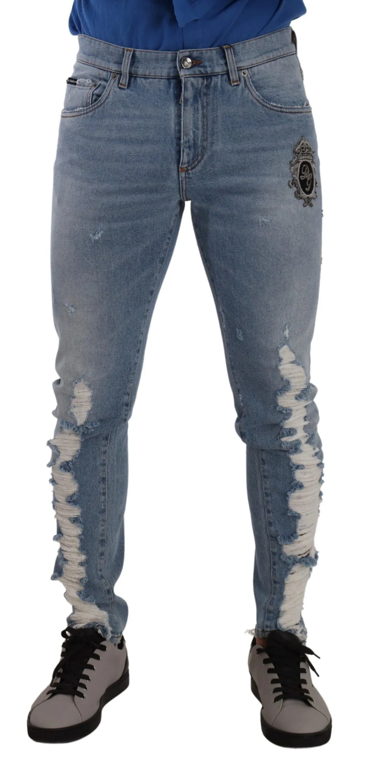 Dolce & Gabbana Men's Elegant Slim Light Blue Denim Jeans