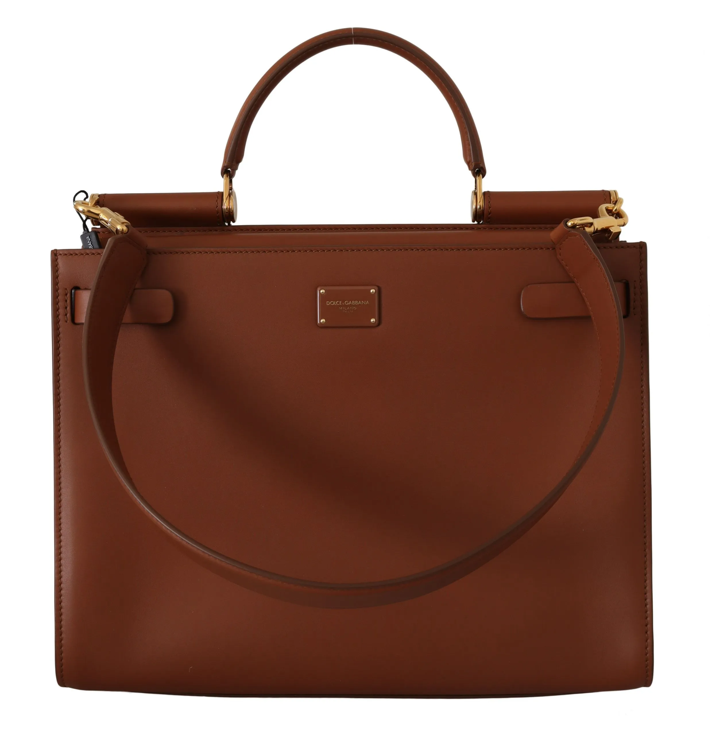 Dolce & Gabbana Women's Elegant Sicily Leather Handbag in Rich Brown