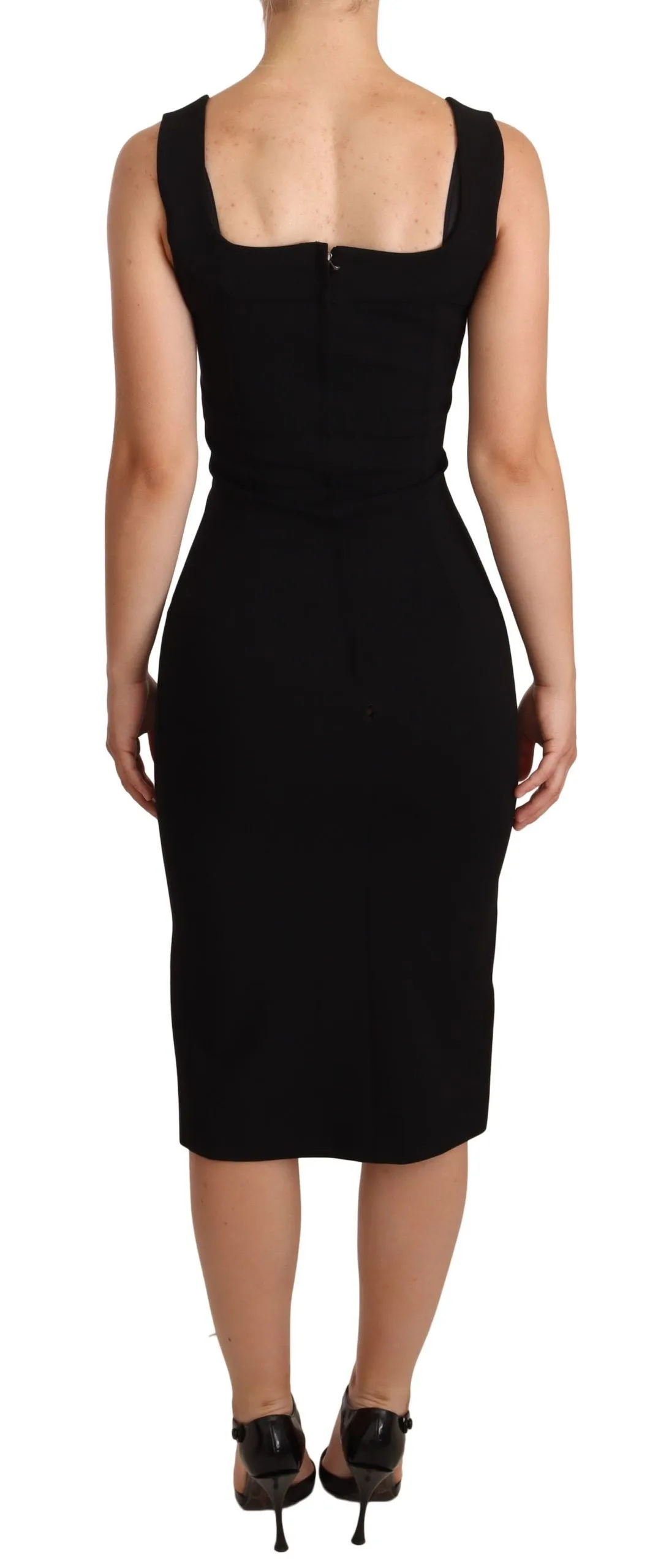 Dolce & Gabbana Women's Sleek Square Neck Midi Cocktail Dress
