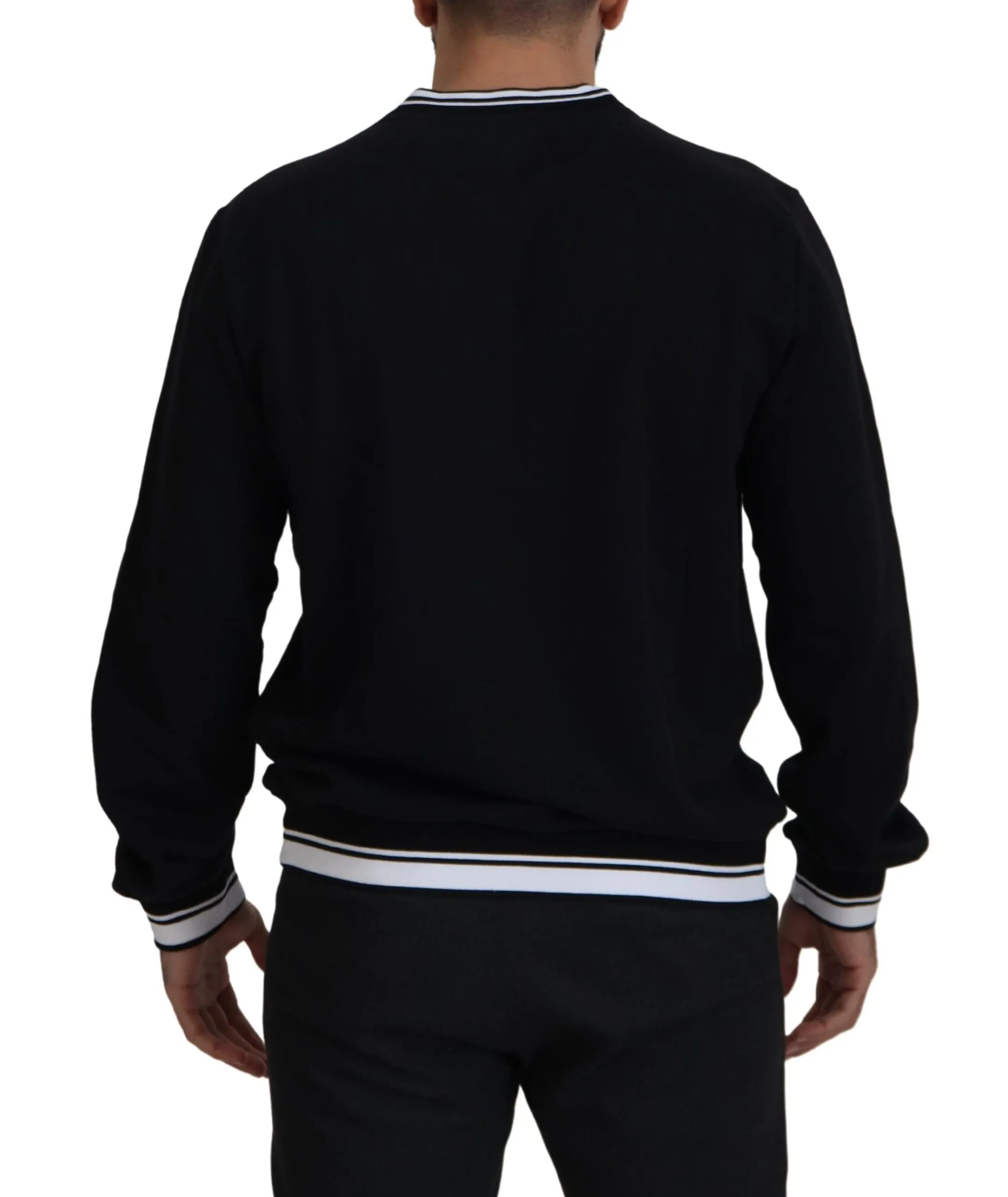 Dolce & Gabbana Men's Elegant Crewneck Cotton Pullover Sweater