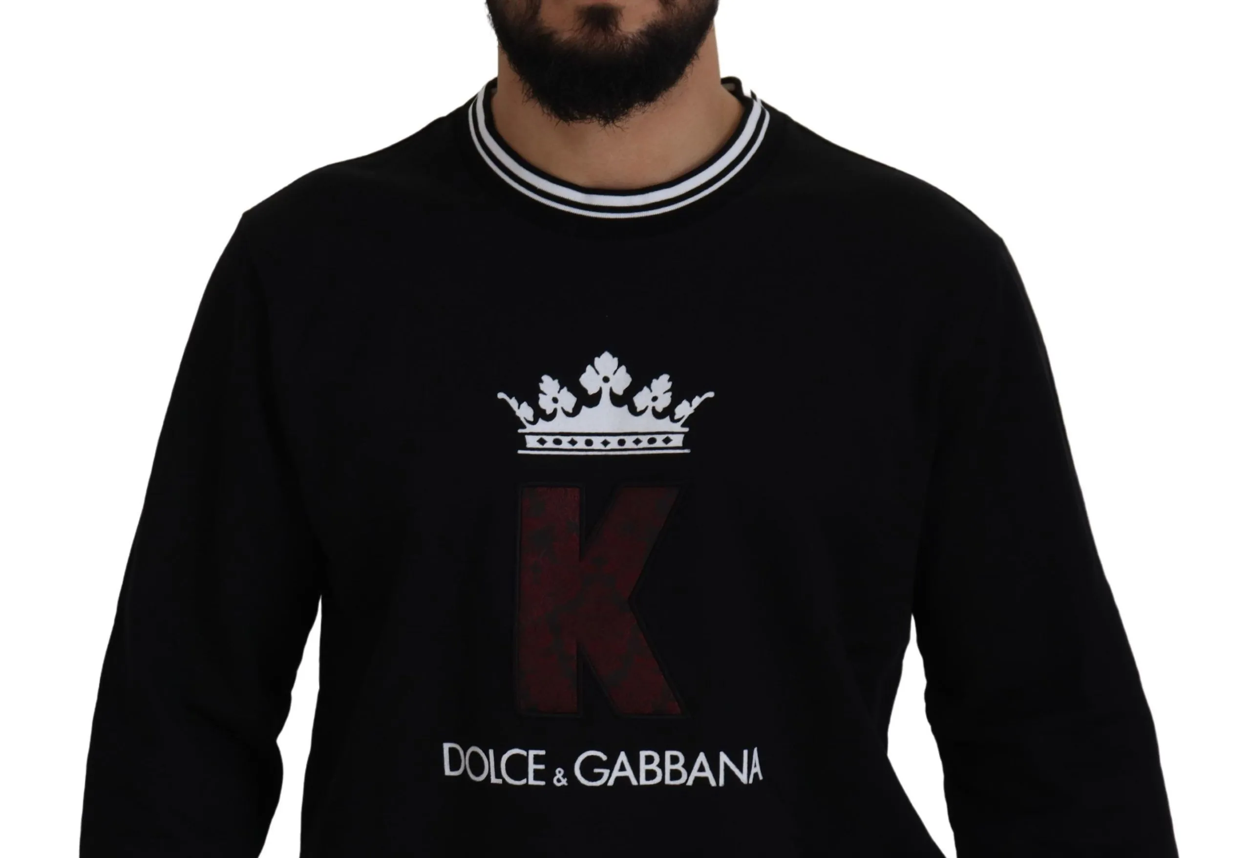 Dolce & Gabbana Men's Elegant Crewneck Cotton Pullover Sweater